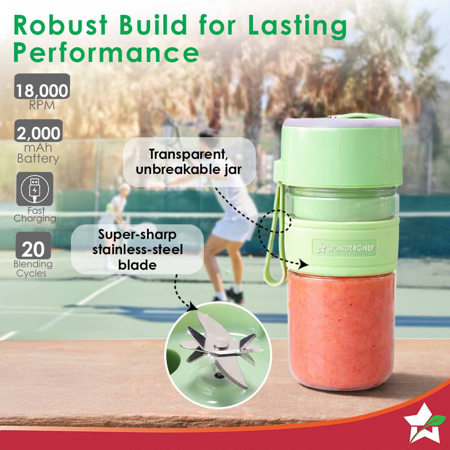 Image of WONDERCHEF Nutri-cup Zip Portable Blender 200 W Juicer