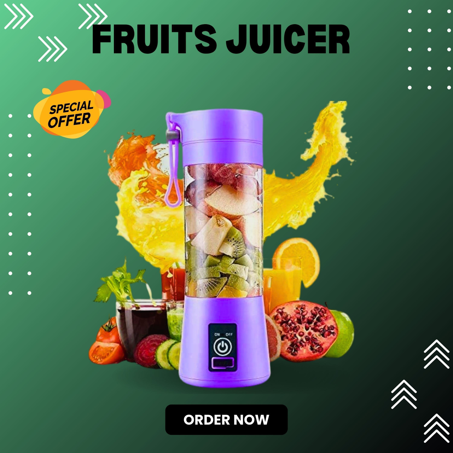 Image of JayGopalTrendz Electric Rechargeable Fruit Juicer Maker Portable USB Mini Juicer ShakerKL68 350 W Juicer Mixer Grinder
