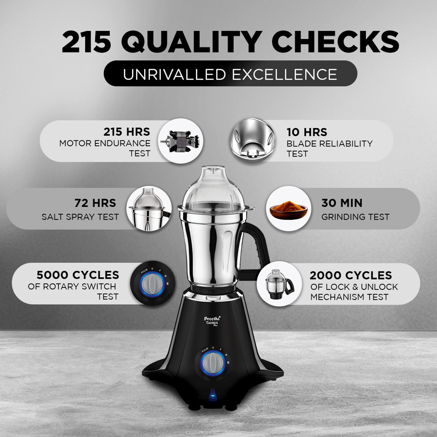 Image of Preethi Taurus 1000 W Mixer Grinder