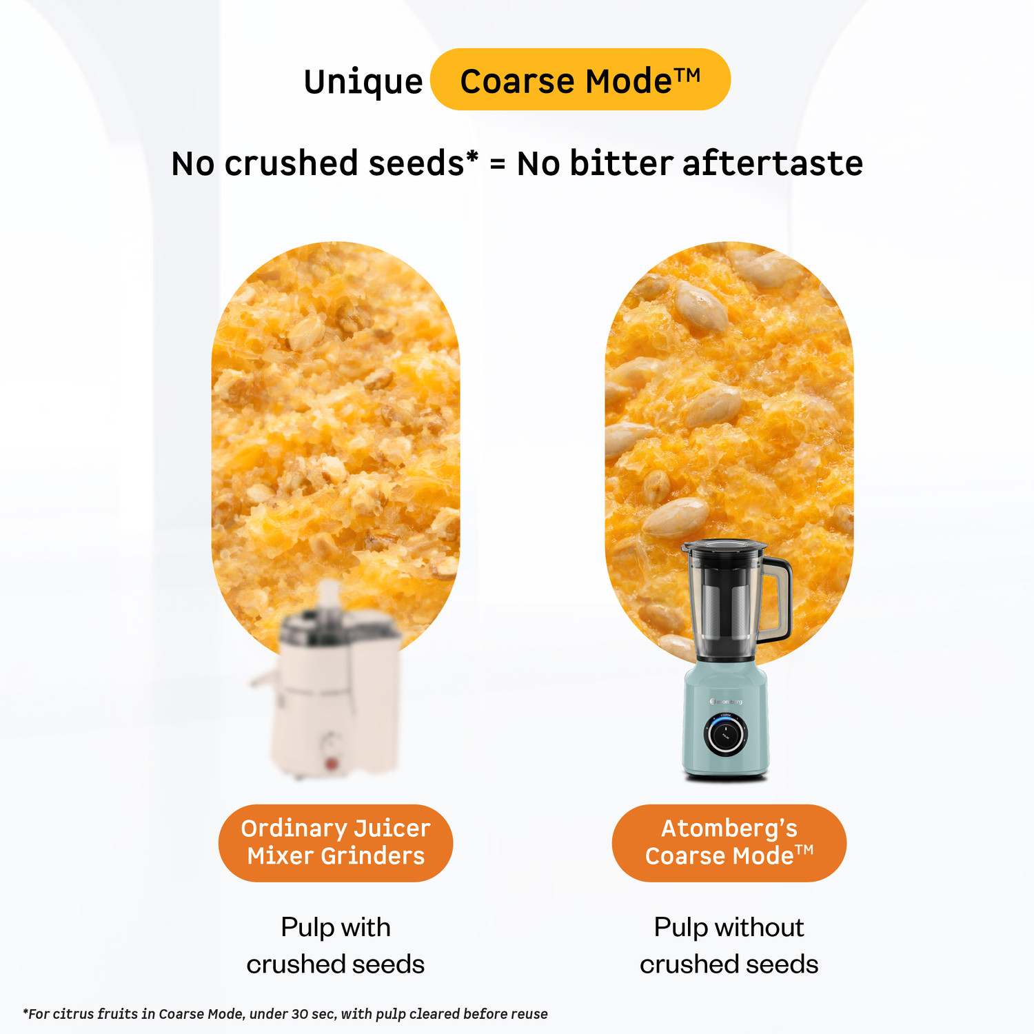 Image of Atomberg Zenova Fresh | Safety Features | Coarse Mode for Silbatta-like Texture | 550 W Mixer Grinder