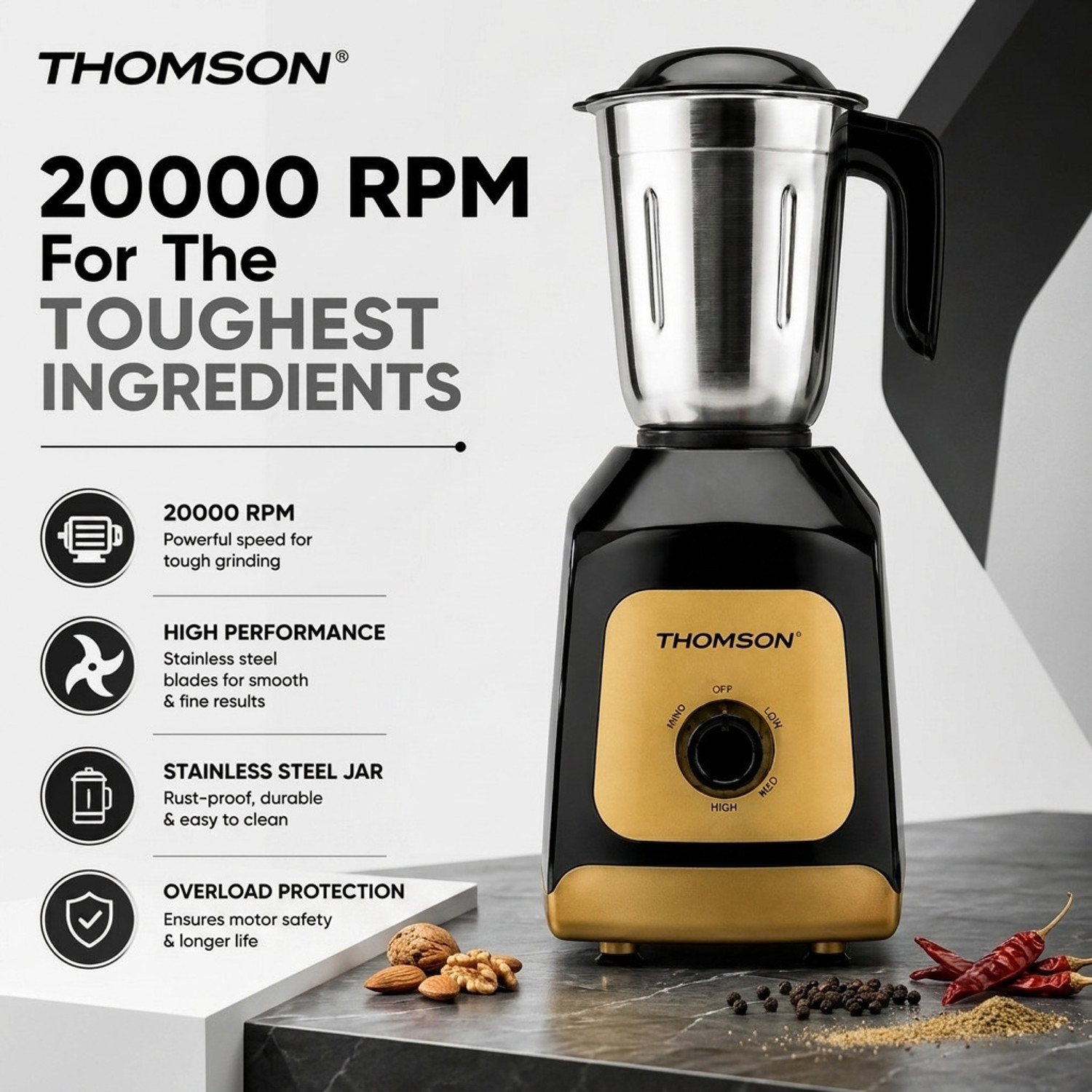 Image of Thomson Kitchen Master 500 W Juicer Mixer Grinder