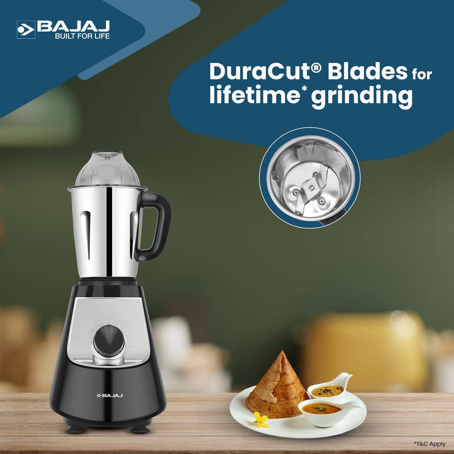 Bajaj Evoque 4 Jar 1000W Jet Black Mixer Grinder - Image 4