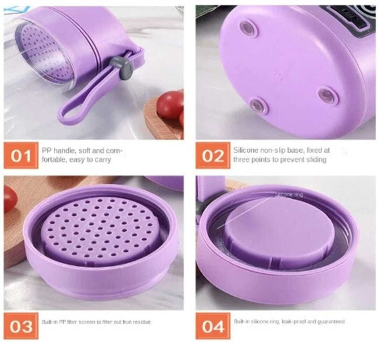 Image of MAHNOOR ENTERPRISES Plastic Electric Fruit Juicer, USB Rechargeable Mini juicer grinder for juice 200 W Juicer