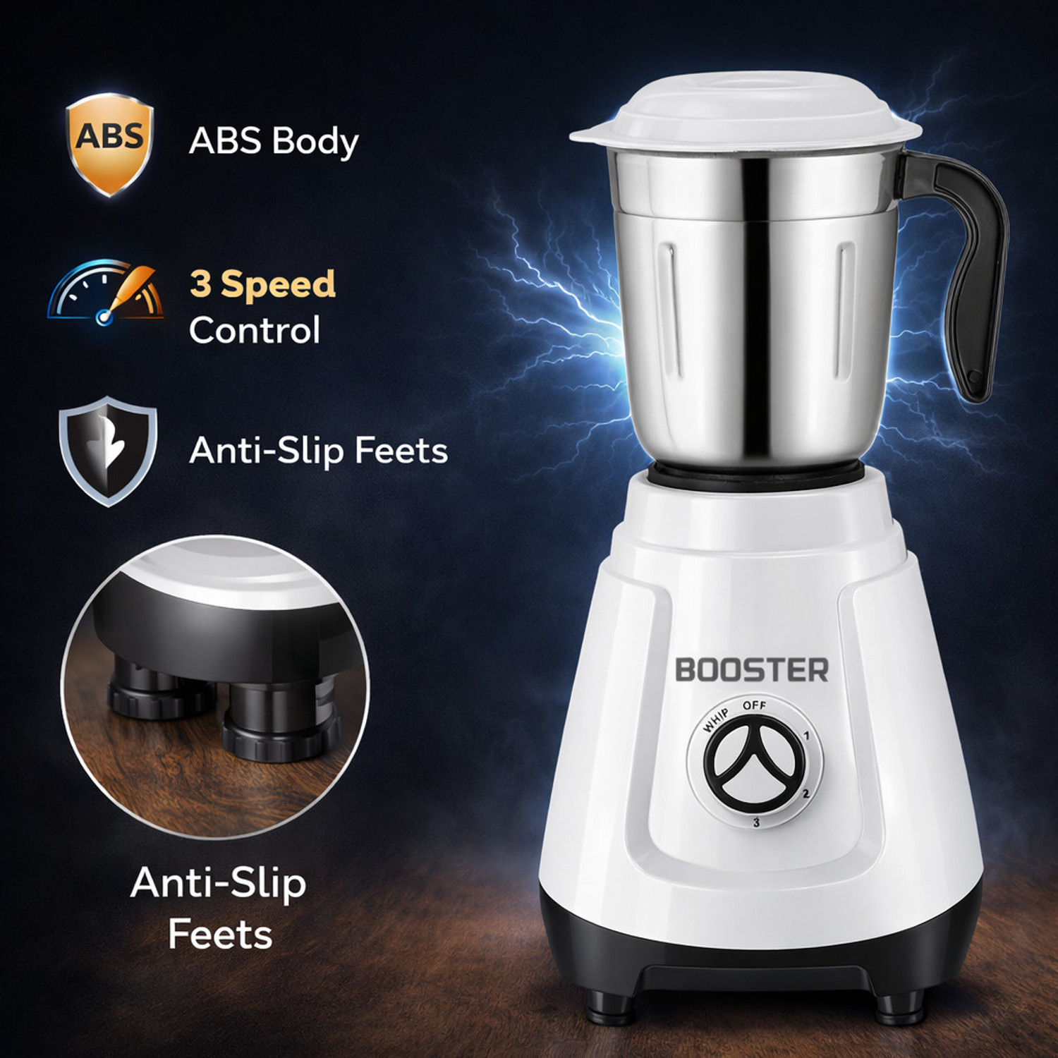 Image of BOOSTER Powerful Juicer Mixer Grinder 750 W Juicer Mixer Grinder