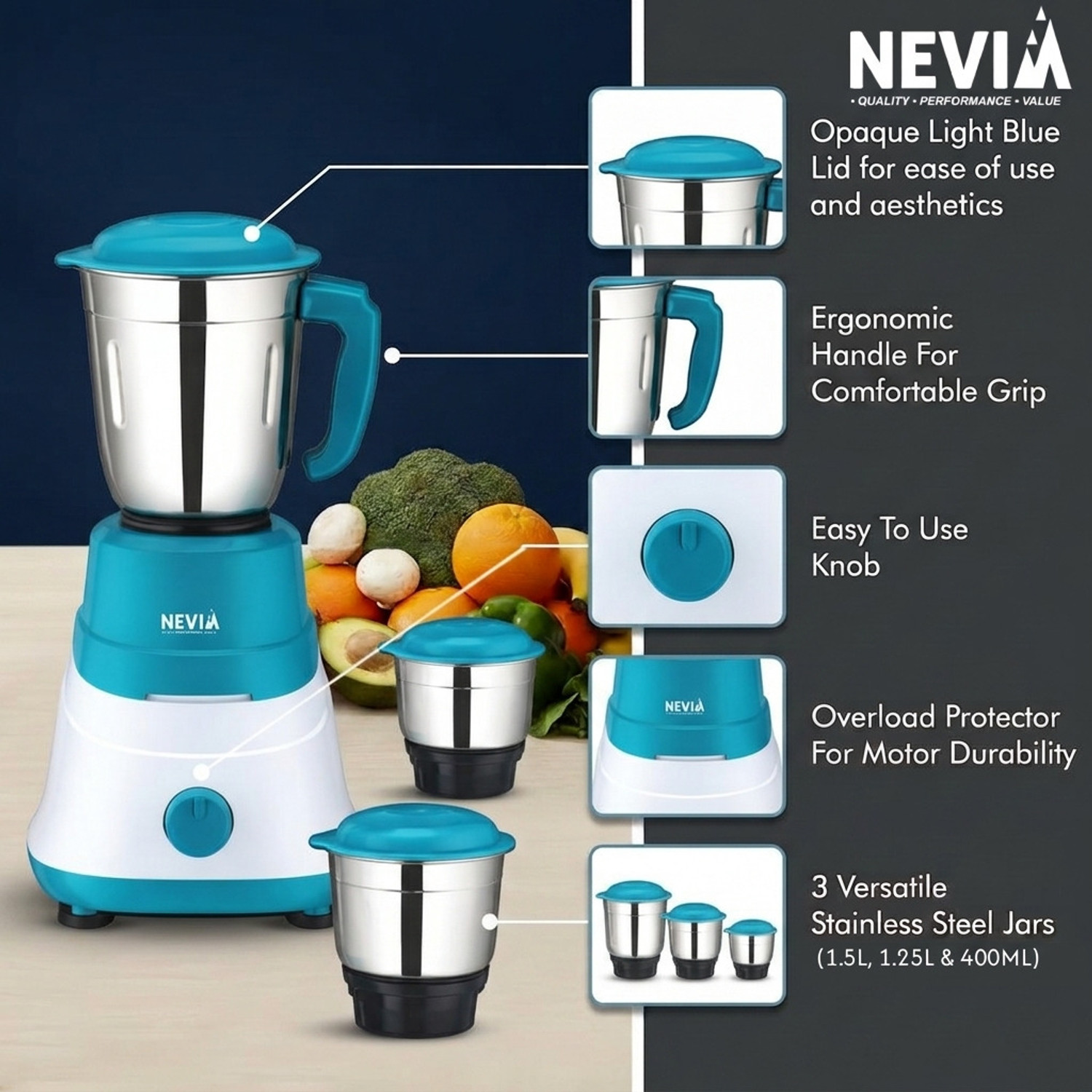 Image of nevia Super Mix 550 W Mixer Grinder