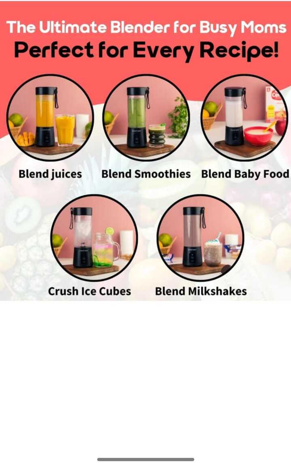 Image of MAHNOOR ENTERPRISES NG-01 Portable & Rechargeable USB Juicer Blender | 380ml Mini Smoothie Maker 240 W Juicer Mixer Grinder