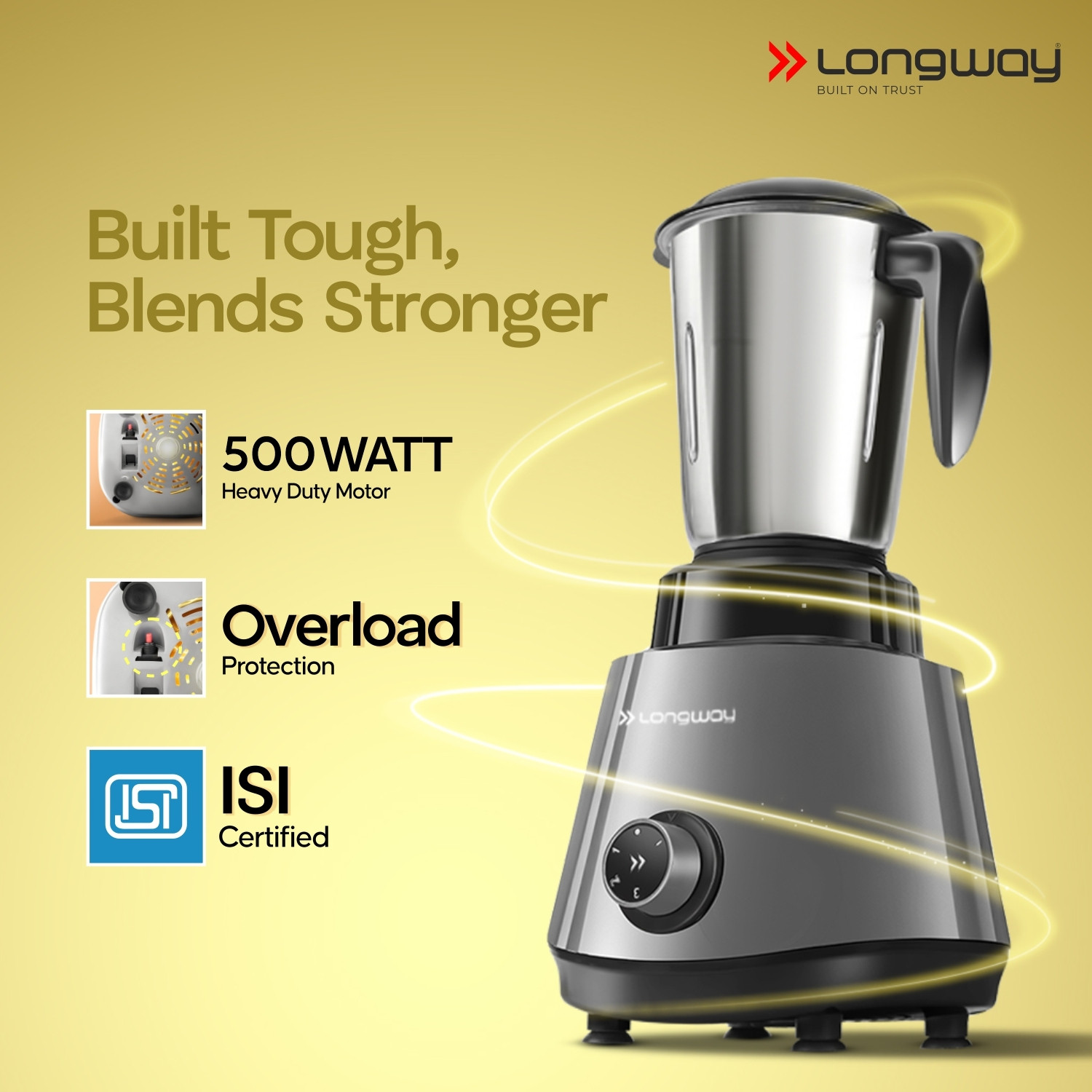 Image of Longway Roto Max with Powerful Motor & Kwid 1100 W Dry Iron Combo 500 W Juicer Mixer Grinder