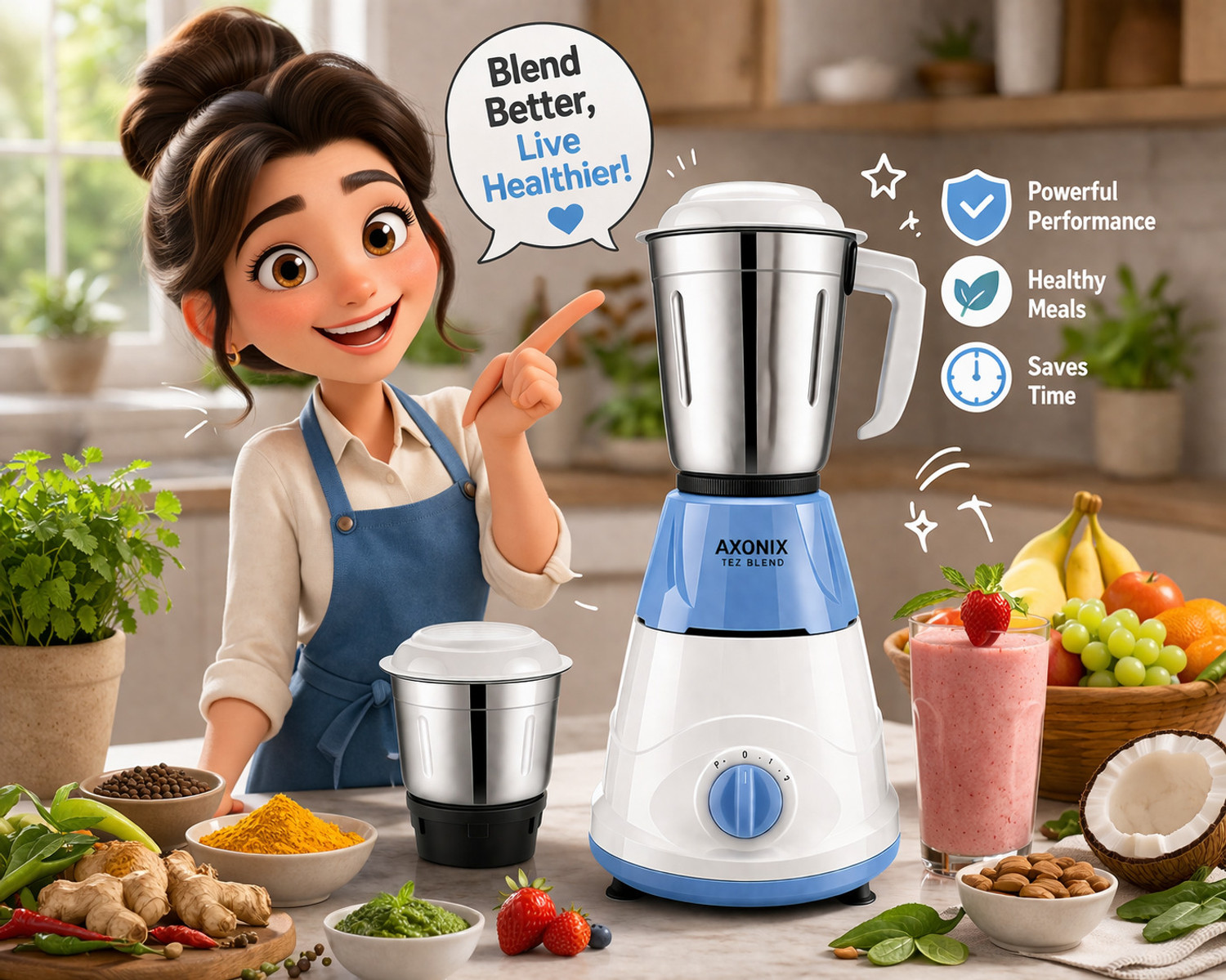 Image of AXONIX (TejBlend Series) 500 W Mixer Grinder
