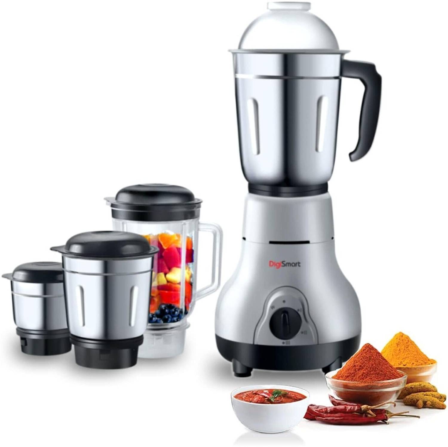DIGISMART 4 JARS 750 W Mixer Grinder (KITCHEN MATE | 4 Jars | BLA... more