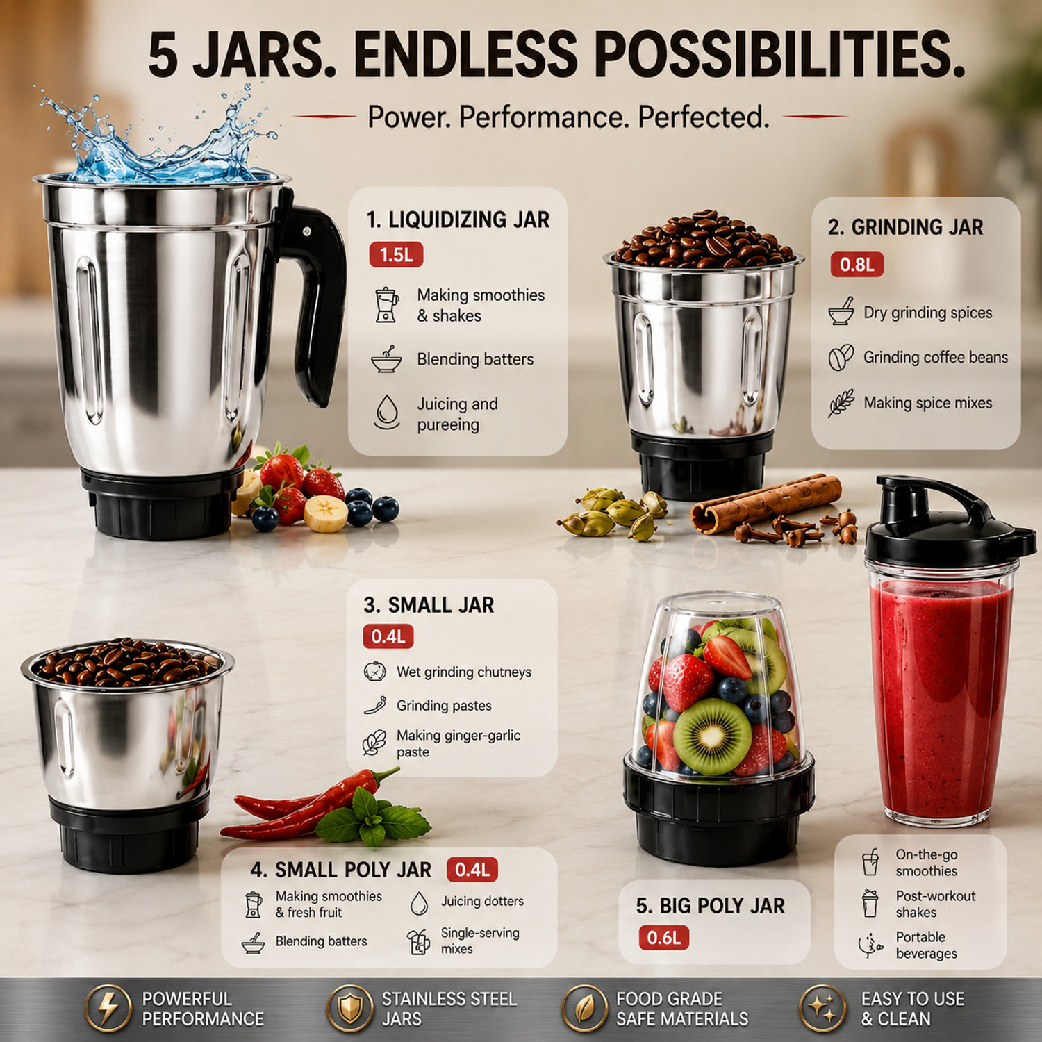 Image of Thomson Kitchen Master 500 W Juicer Mixer Grinder