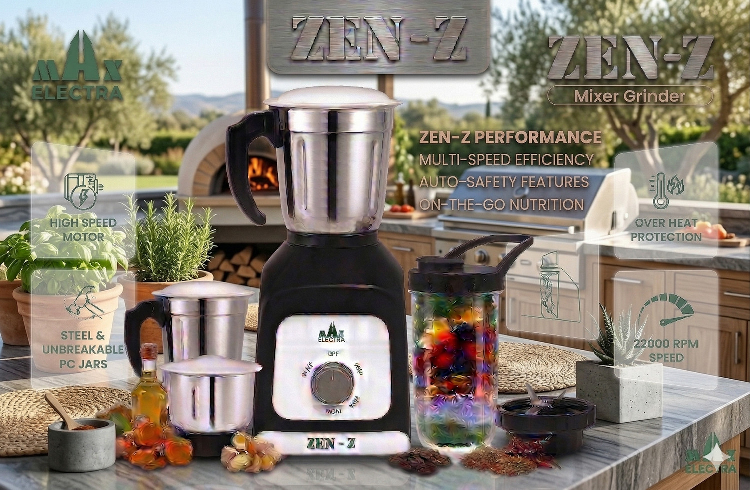 Image of MAX ELECTRA ZEN-Z30 500 W Juicer Mixer Grinder