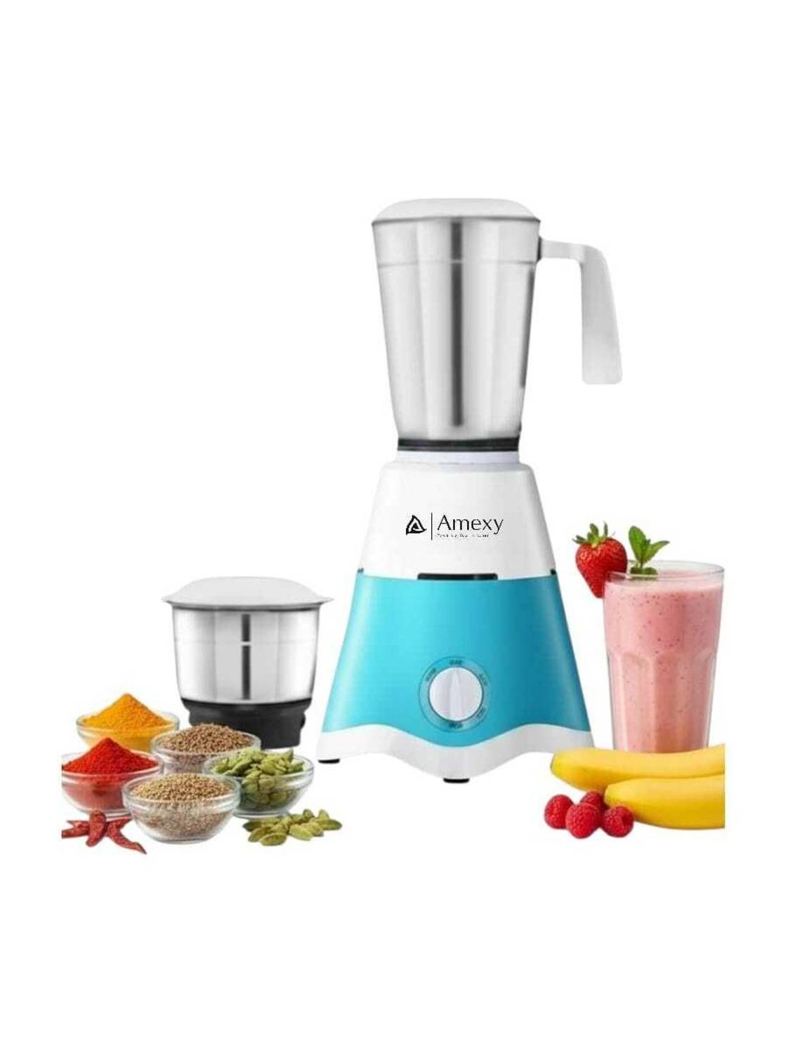 Amexy Mixer Griender 750 watt 2 Stainless steel + 1 plastic jar 750 W Mixer Grinder