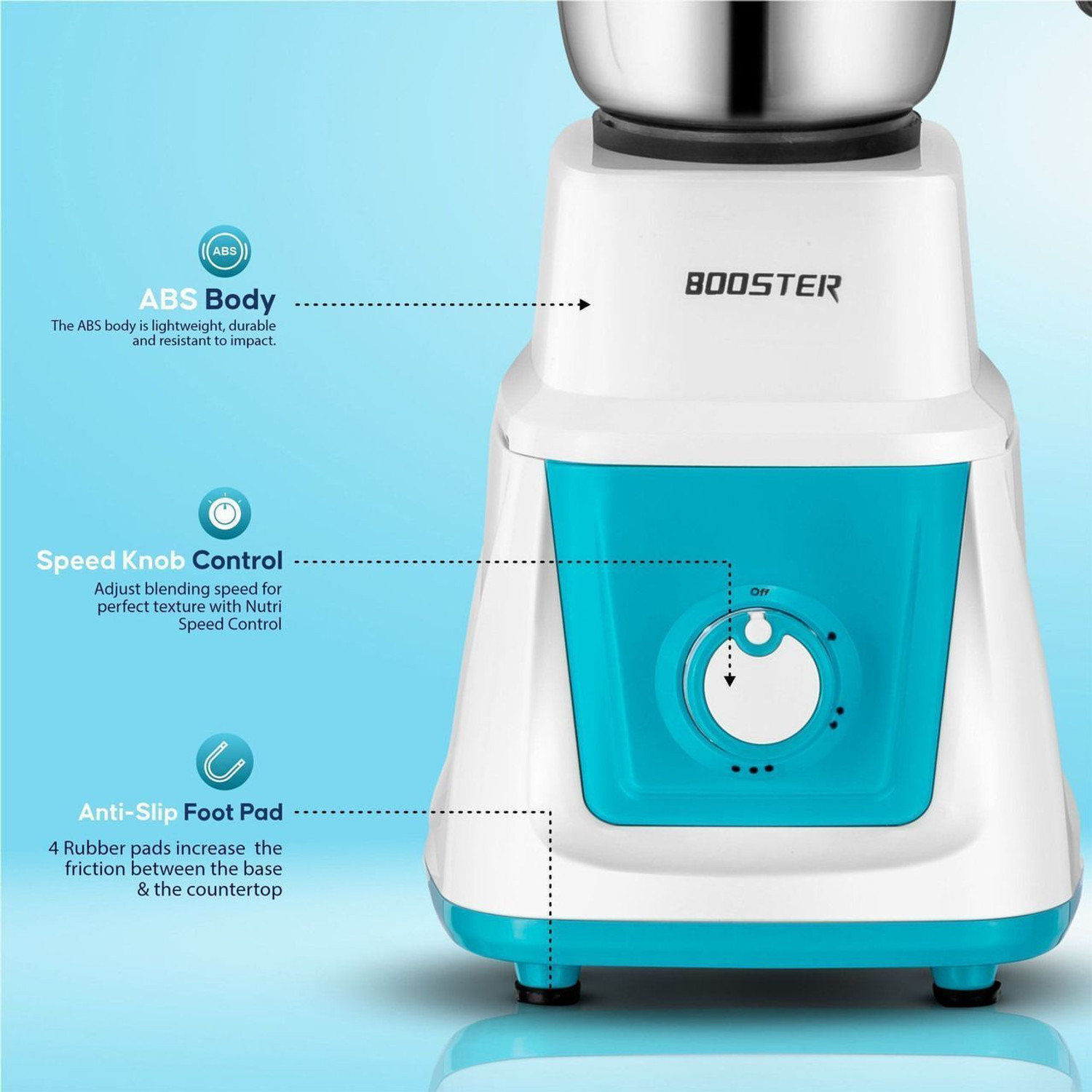Image of BOOSTER Powerful 750 W Juicer Mixer Grinder