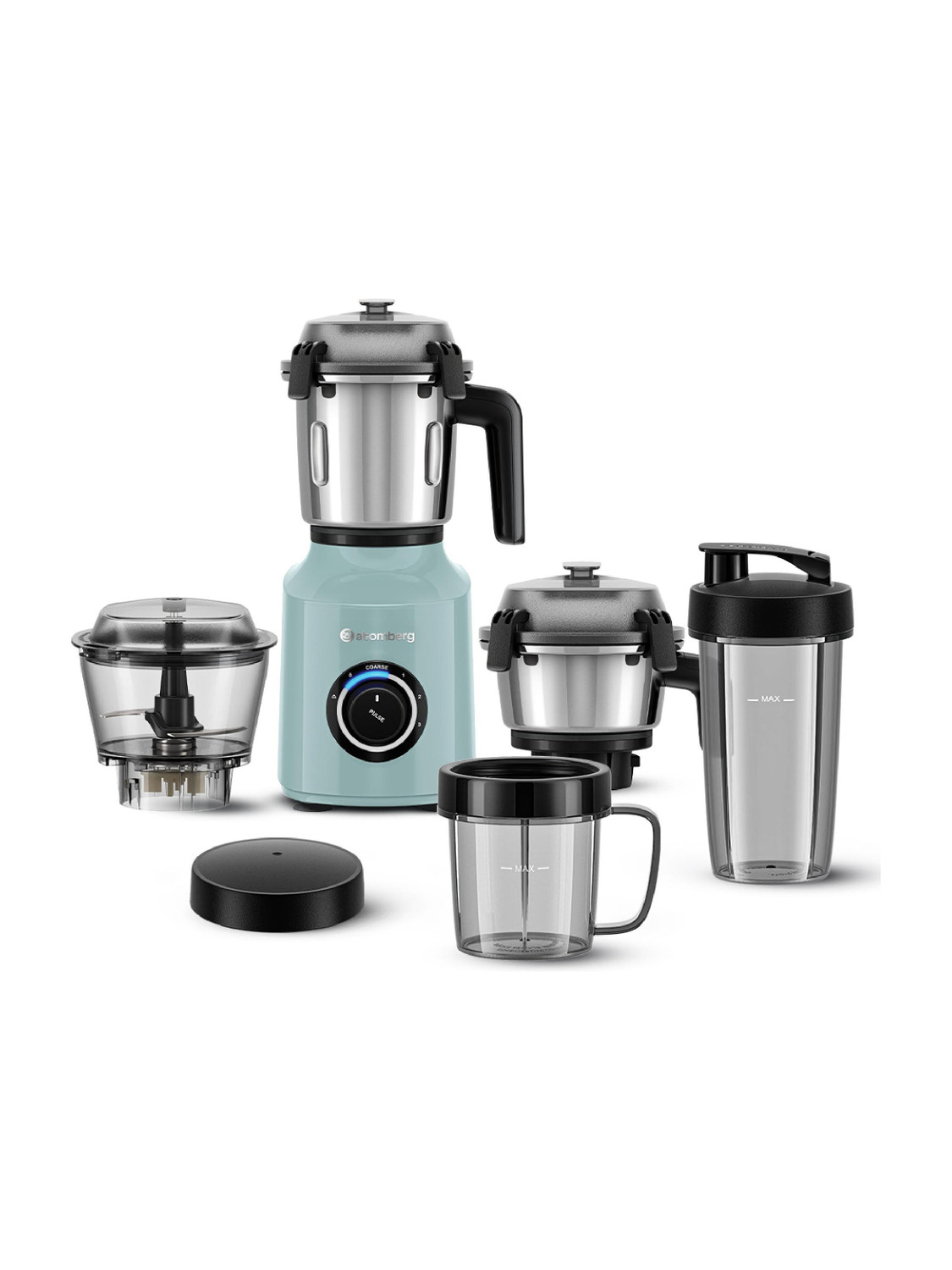 Image of Atomberg Zenova Flex Blender|5 Jars including Chopper, Blend & Carry Jars |Hands-Free| 550 W Mixer Blender