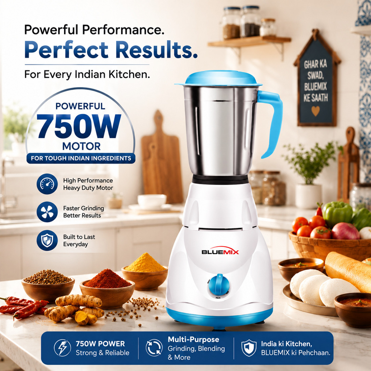 Image of Bluemix Super Smart 750 W Mixer Grinder