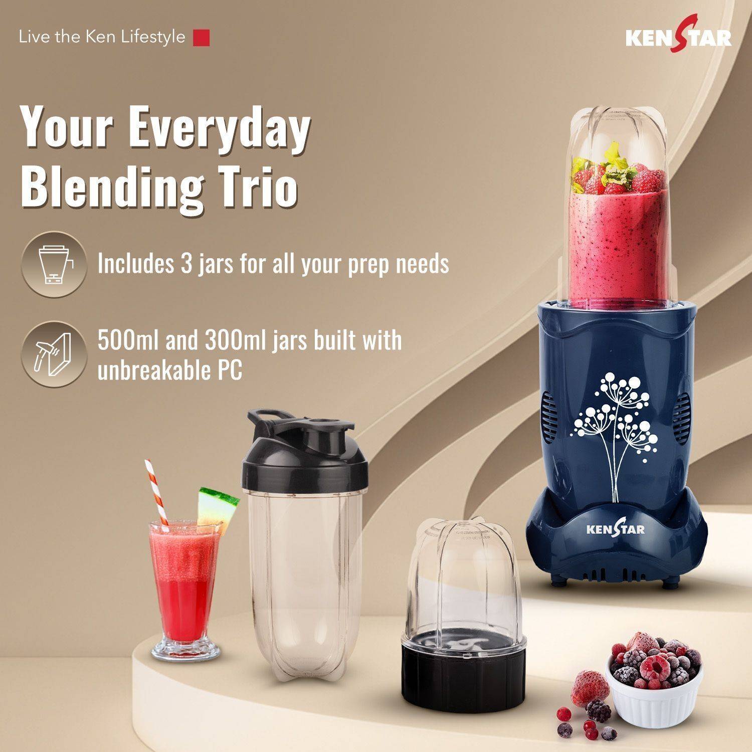 Kenstar Nutrino 350W Blender Mixer Grinder - Image 2