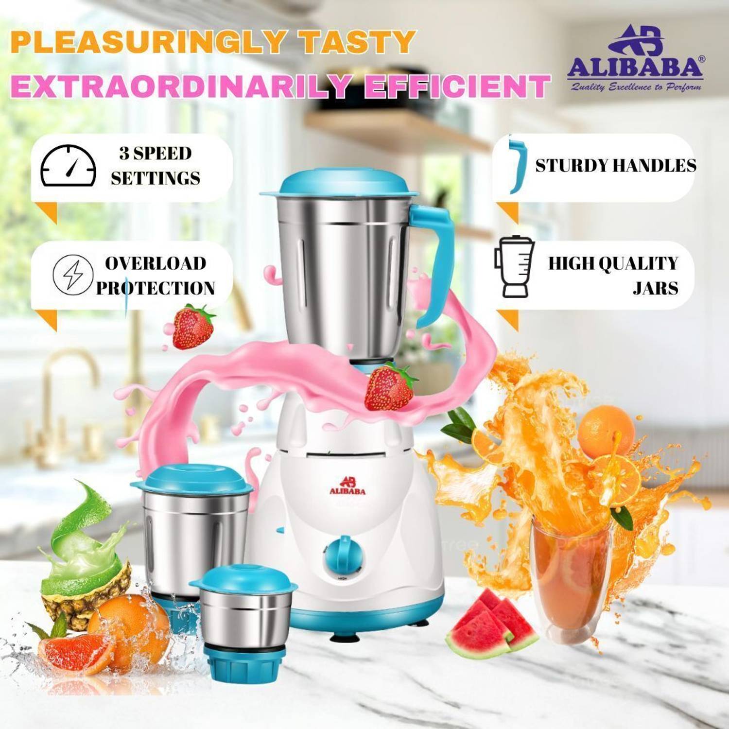 Alibaba Starlet Five Star 5 Jar 550W Mixer Grinder - Image 2