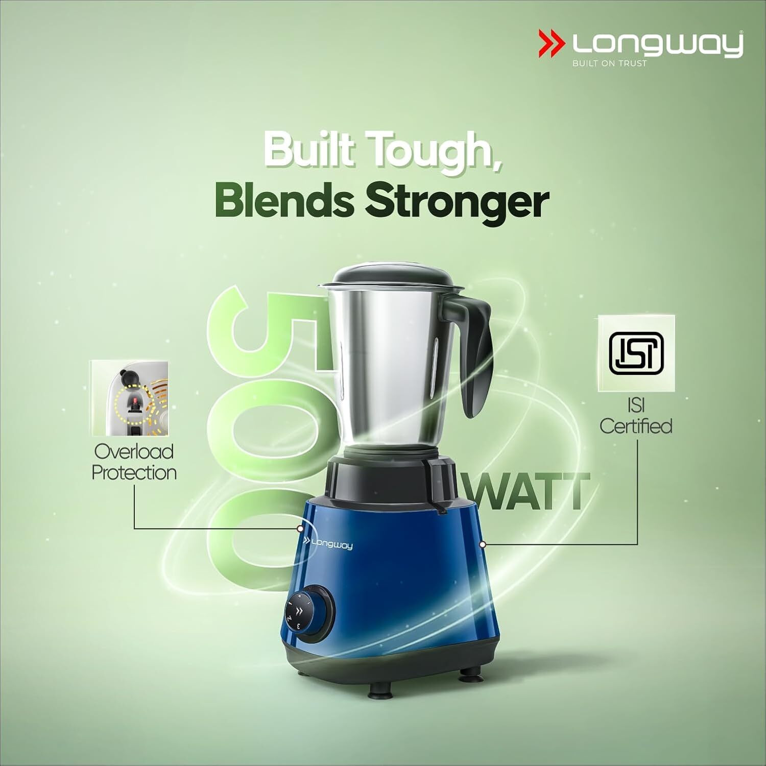 Image of Longway Roto Max with Powerful Motor 500 W Juicer Mixer Grinder