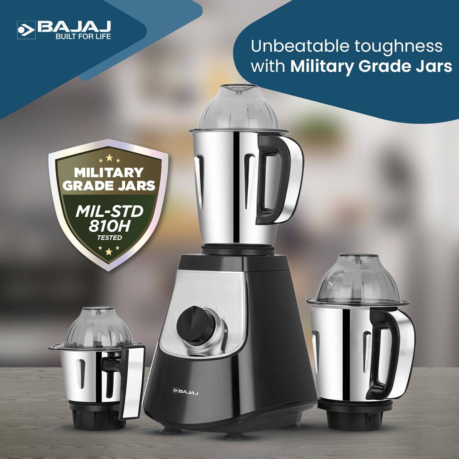 Bajaj Evoque 4 Jar 1000W Jet Black Mixer Grinder - Image 3