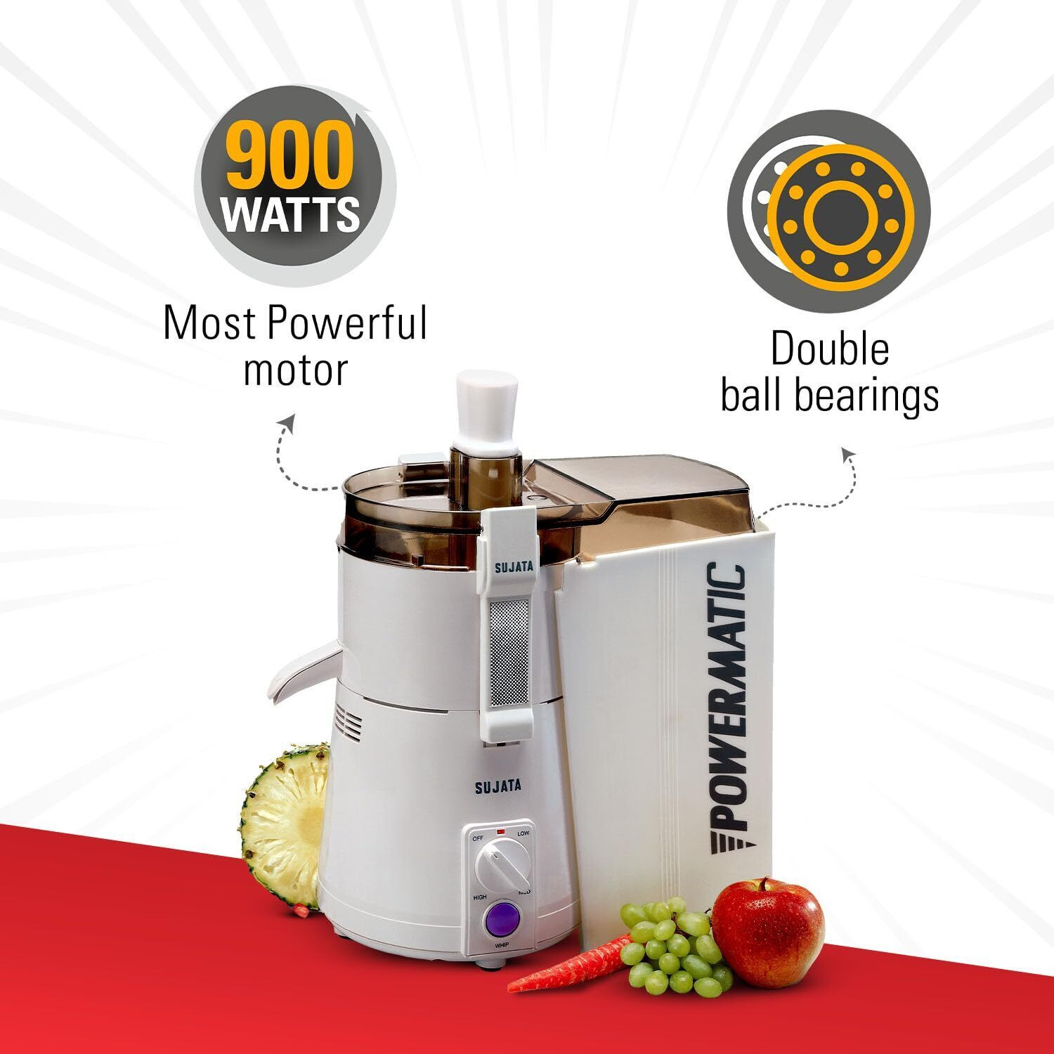 Image of SUJATA Powermatic ,Without Jar 900 W Juicer Mixer Grinder