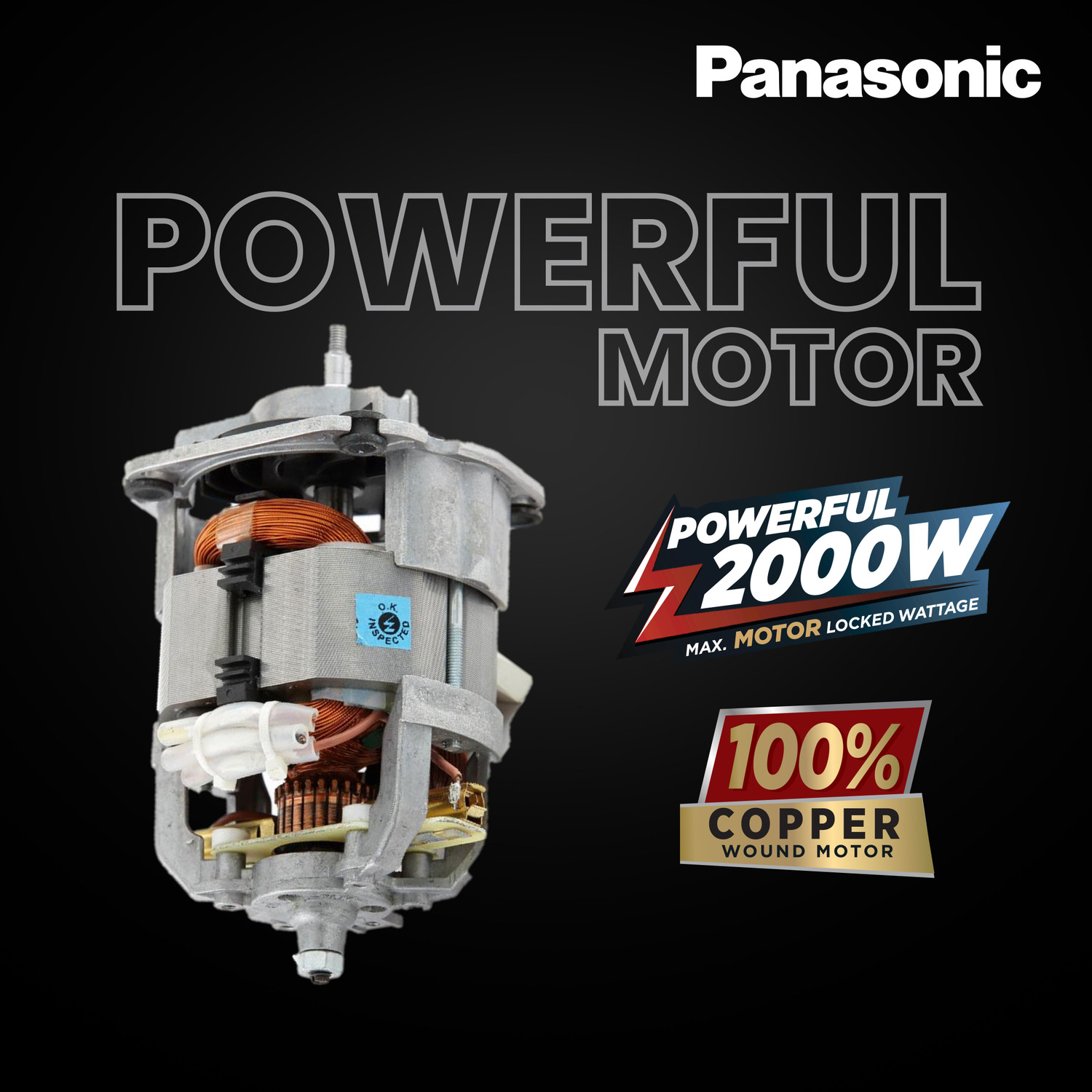 Image of Panasonic MX-AE486 Heavy Duty Monster Series 23000-RPM Powerful 2000 W Mixer Grinder