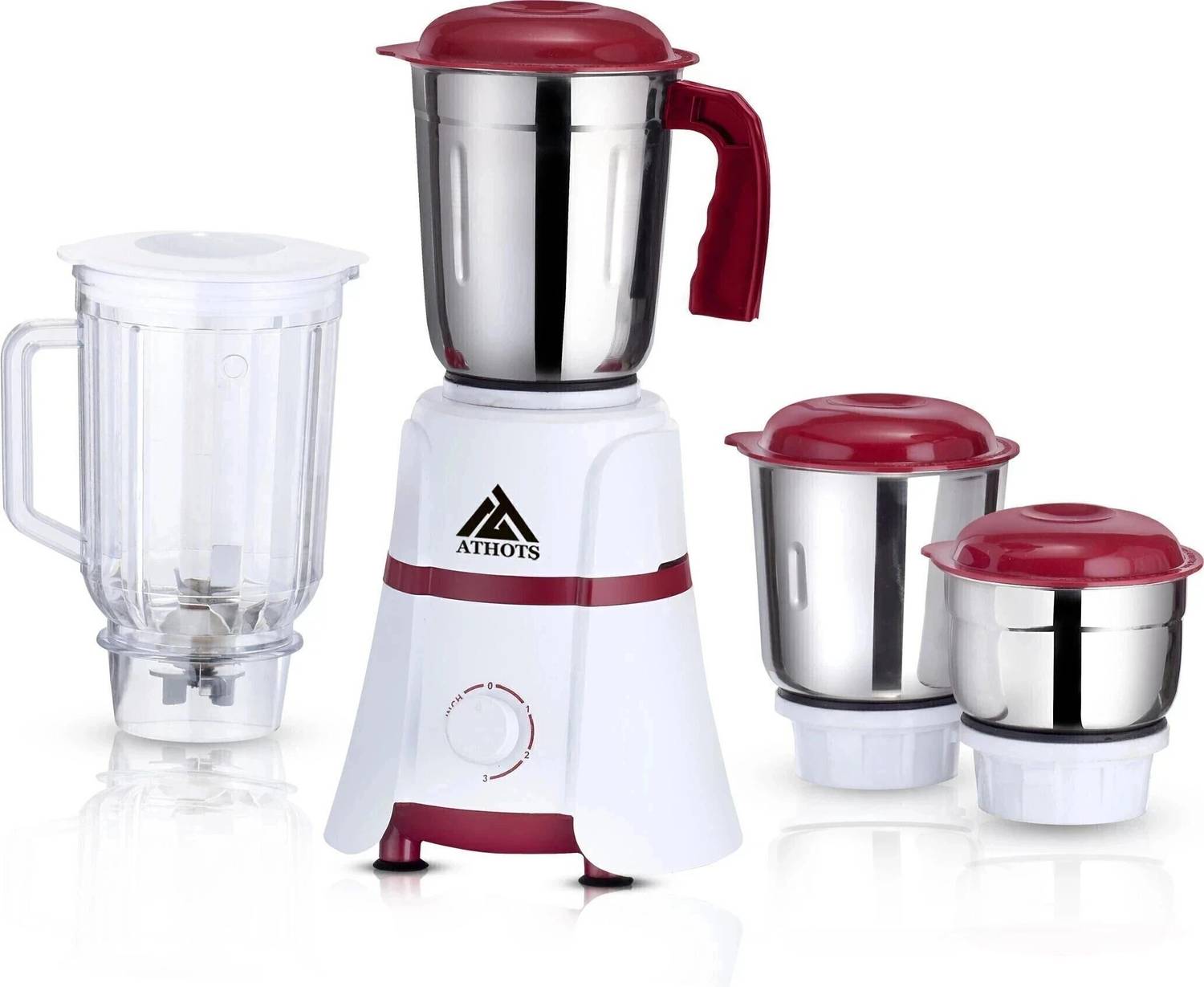 Athots Hardy Premium 4 Jar Mixer Grinder | Juicer + Blender | Low Noise Operation 550 W Juicer Mixer Grinder