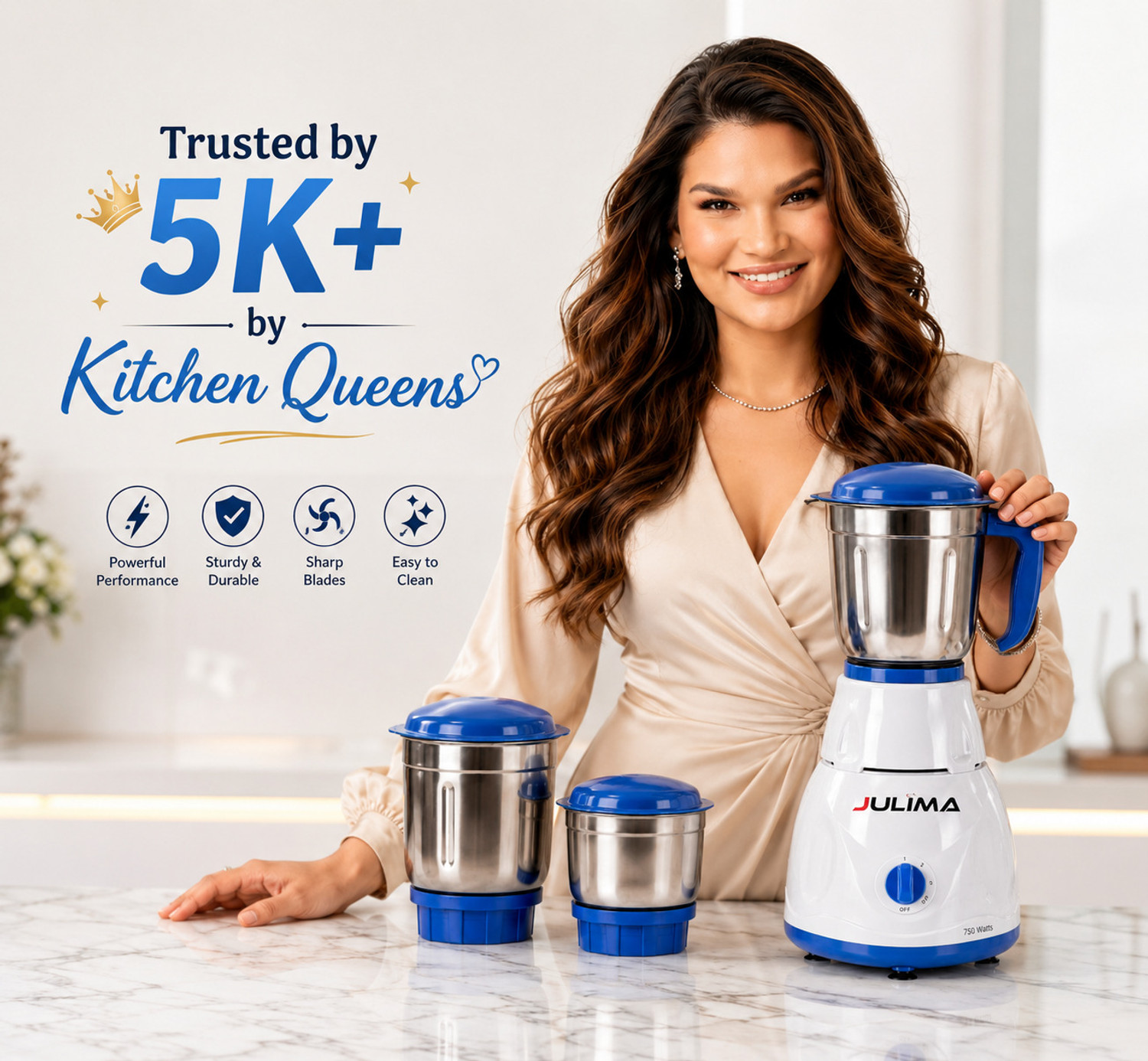 Image of JULIMA Superr Pro 750 W Juicer Mixer Grinder