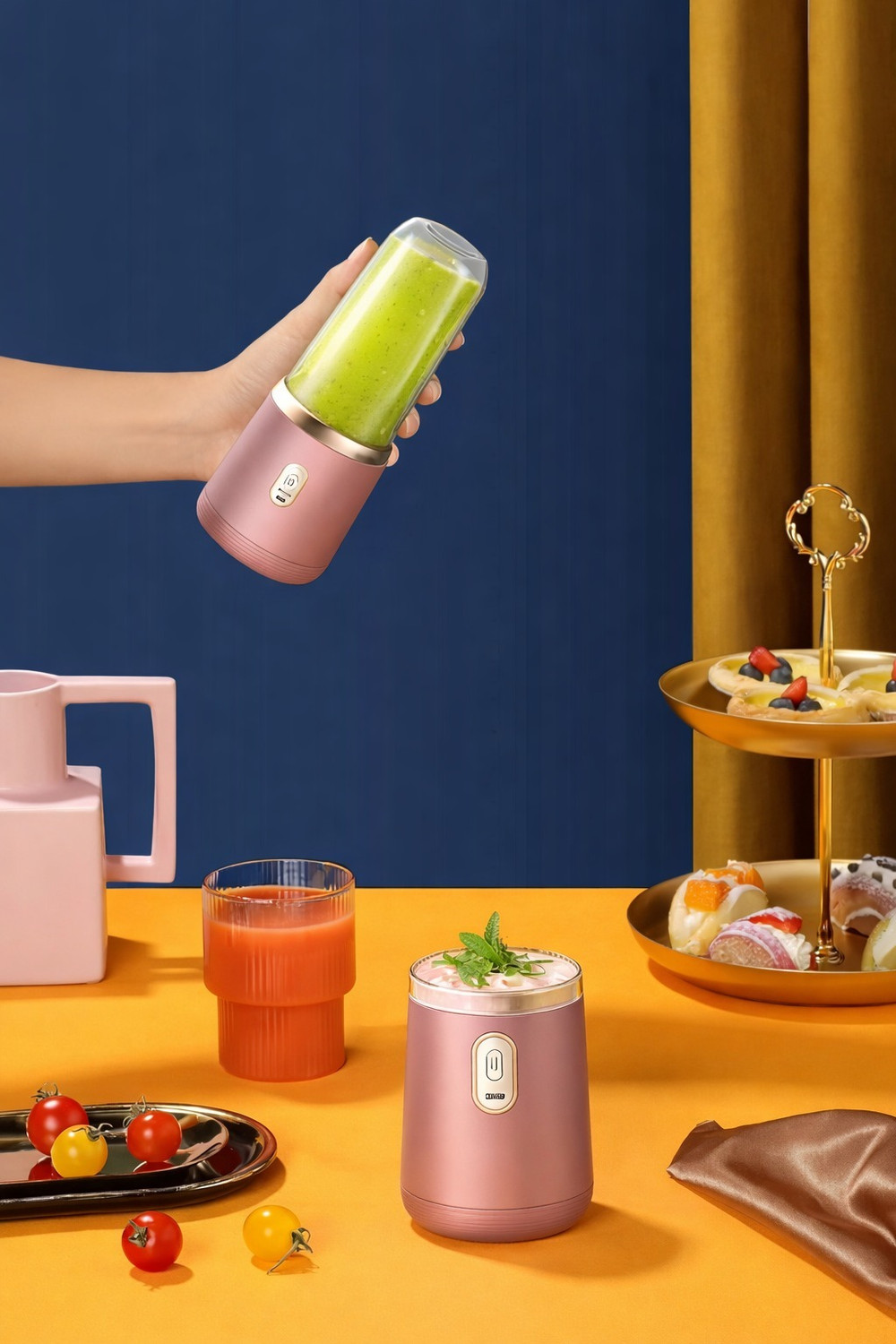 Image of FORMONIX Portable Blender Juicer Mixer for Shakes,Smoothies And Juices ice etc USB-C Port 25 W Juicer Mixer Grinder