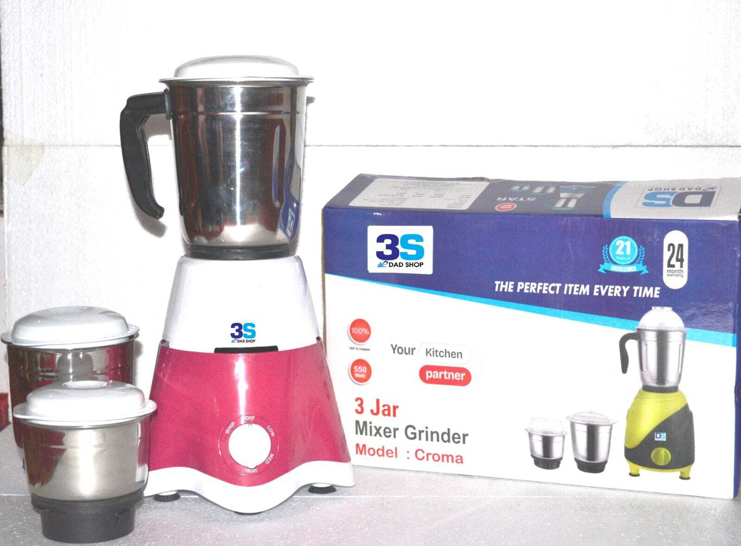 Image of 3S eDAD SHOP Classic Series 550 W Juicer Mixer Grinder