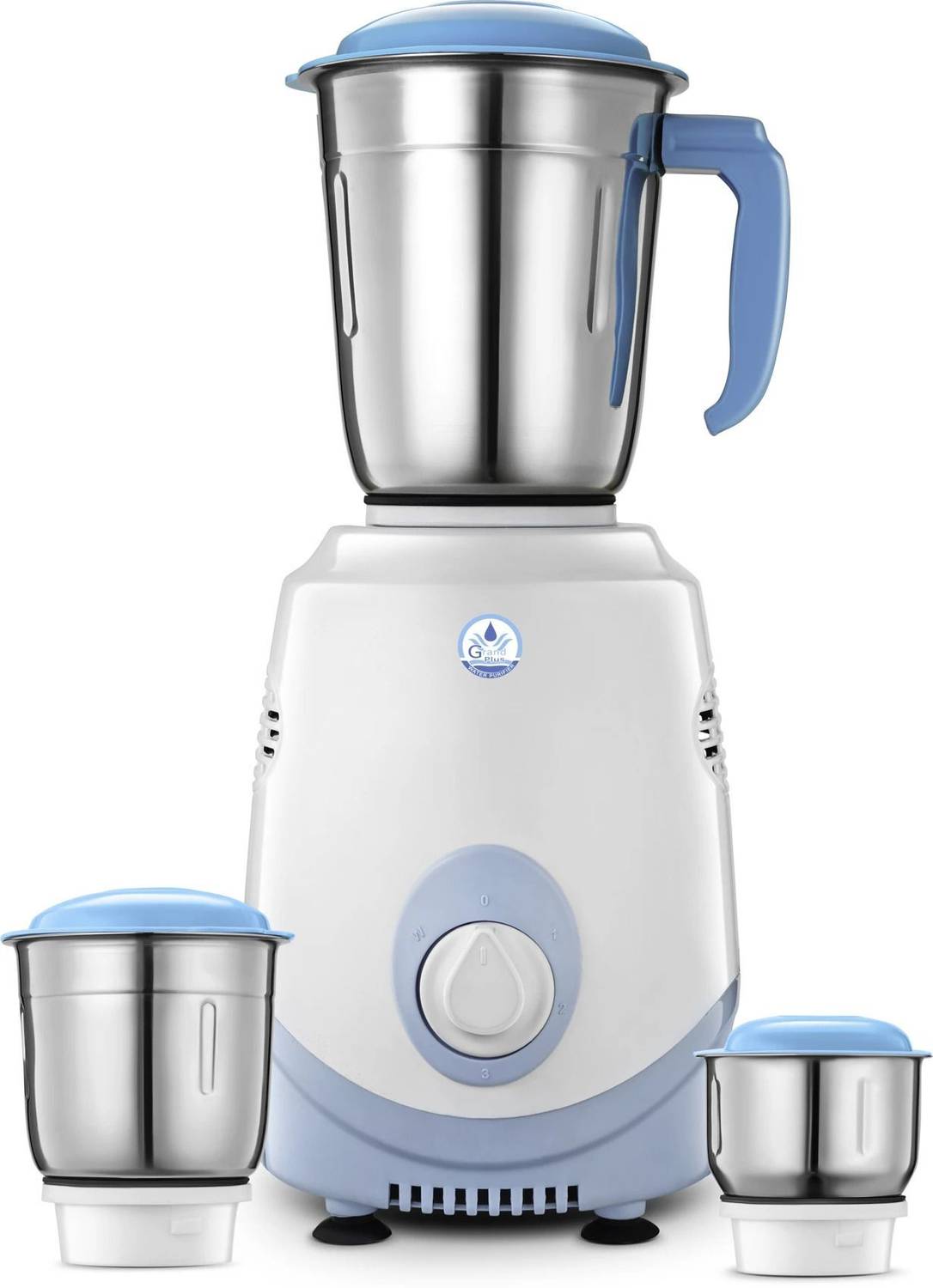 Grand plus Long 550 W Mixer Grinder (Neo 3 Jars White, Sky Bl