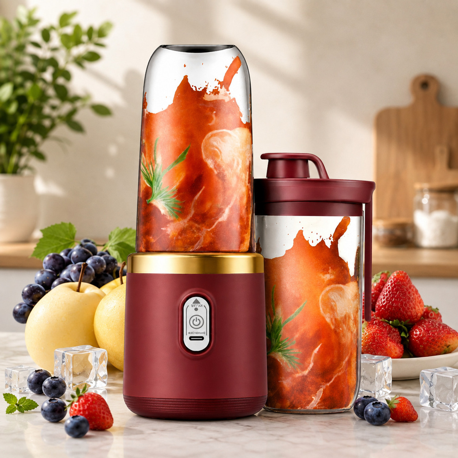 Image of FORMONIX Portable Blender Juicer Mixer for Shakes,Smoothies And Juices ice etc USB-C Port 25 W Juicer Mixer Grinder