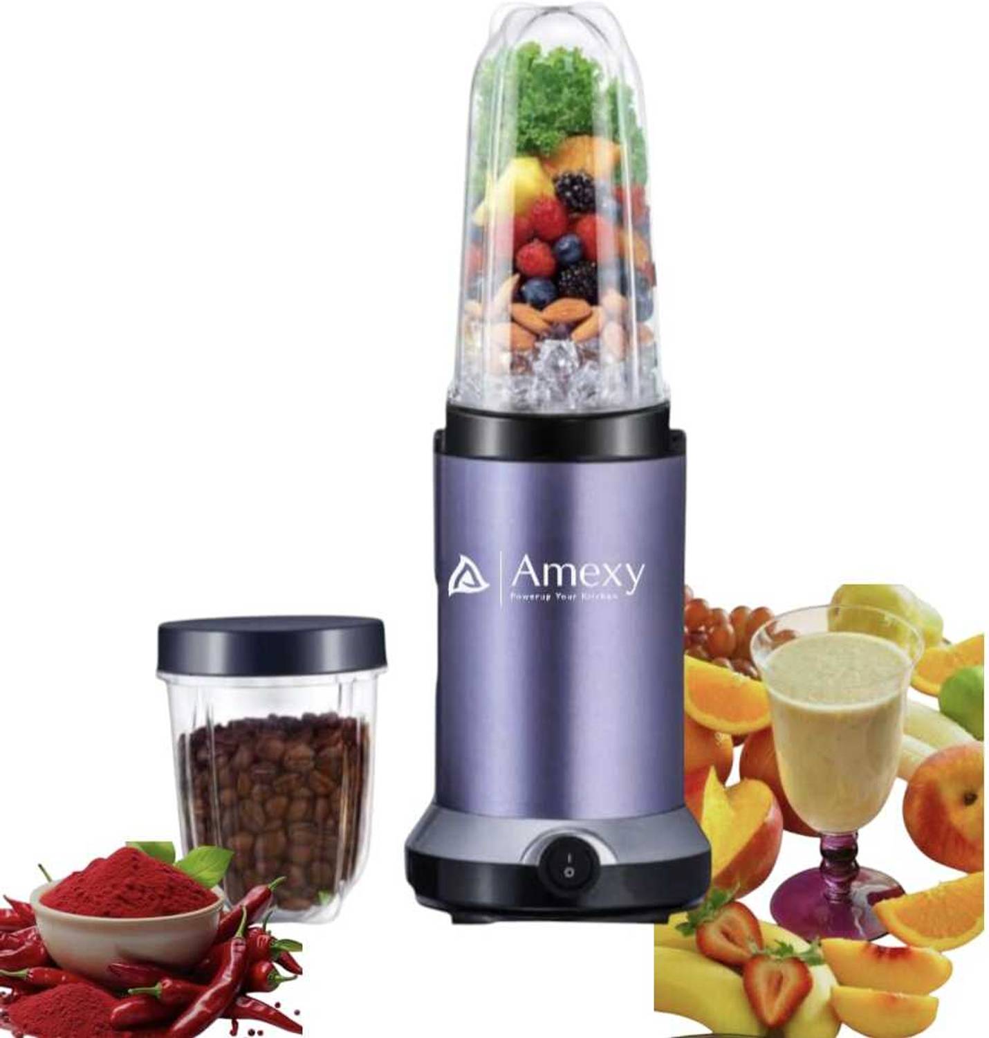 Amexy Mixer Griender 650W 2 nutri jar 650 W Mixer Grinder