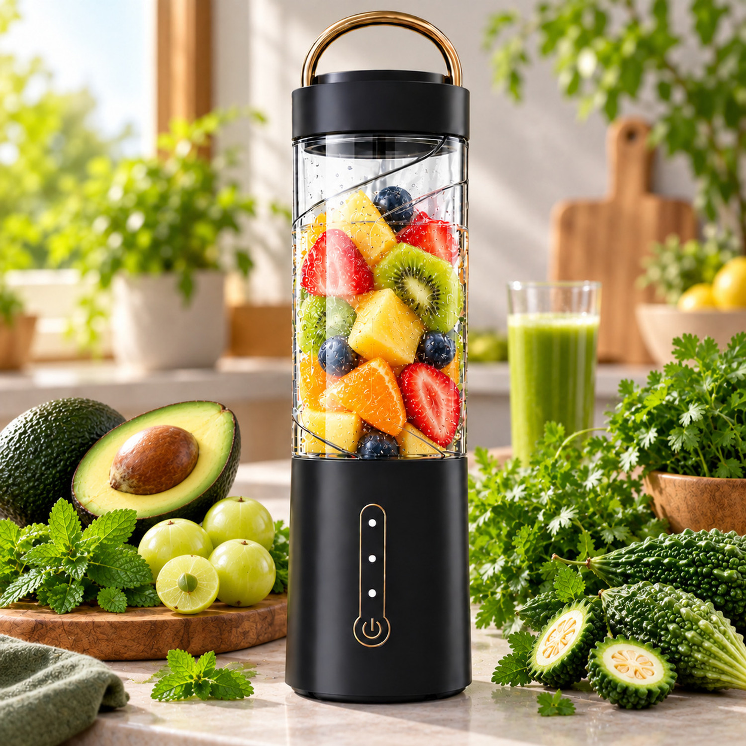 Image of Vozica Portable Blender,JuicerUSB Rechargeable Mini Personal Juicer,Shakes and,Smoothie 40 W Juicer Mixer Grinder
