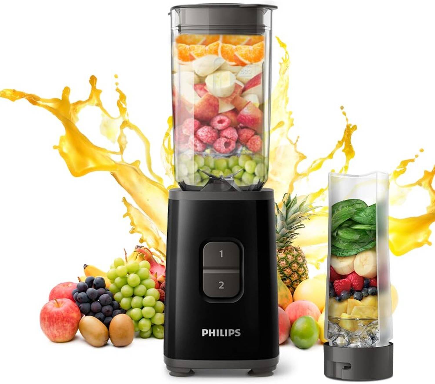 PHILIPS Mini blender 350 W Juicer (HR2602/90 | 2 Jars | With Vari... more