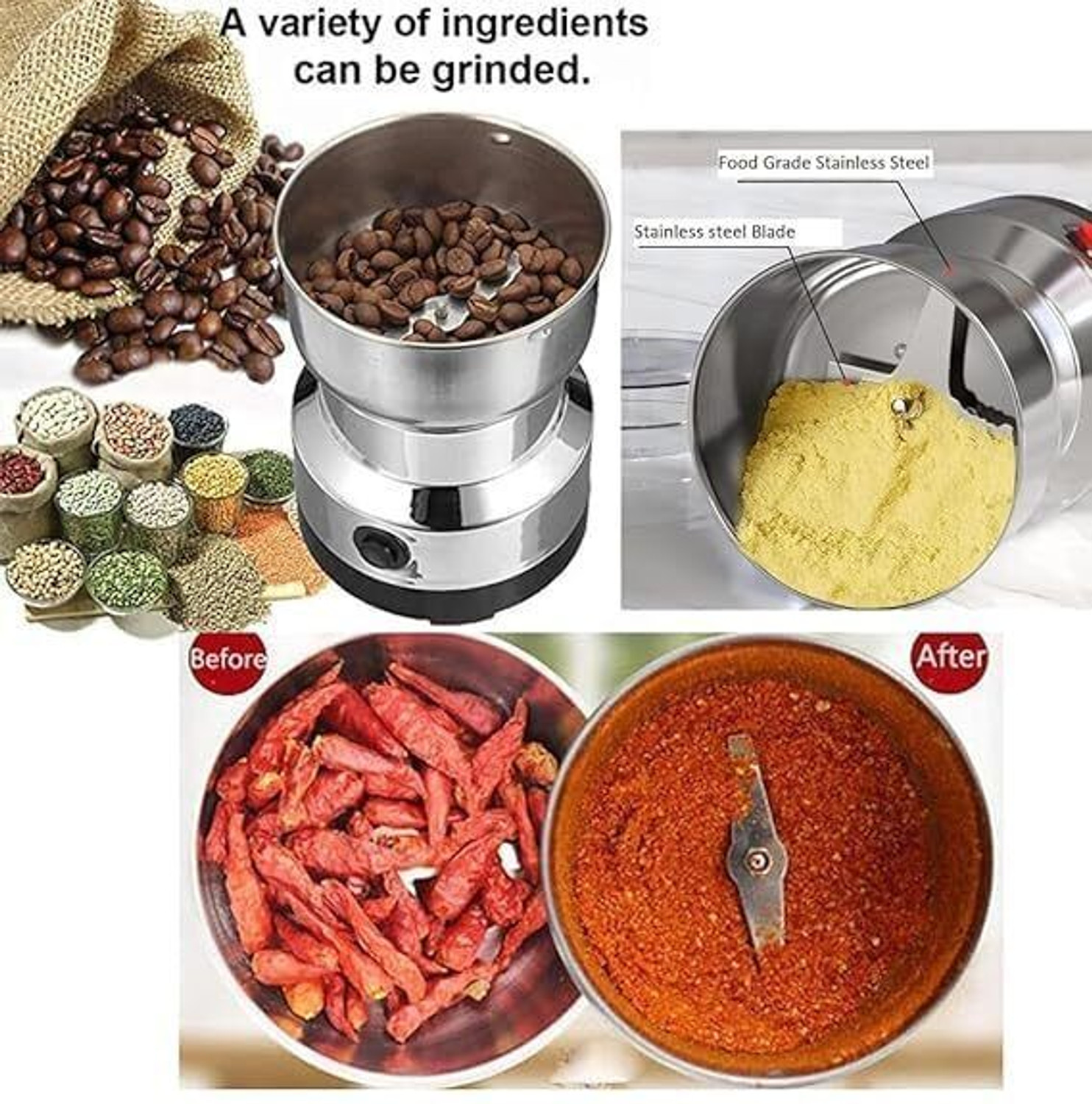 Image of Elvara creations Mini Mixer Grinder 600 W Juicer Mixer Grinder