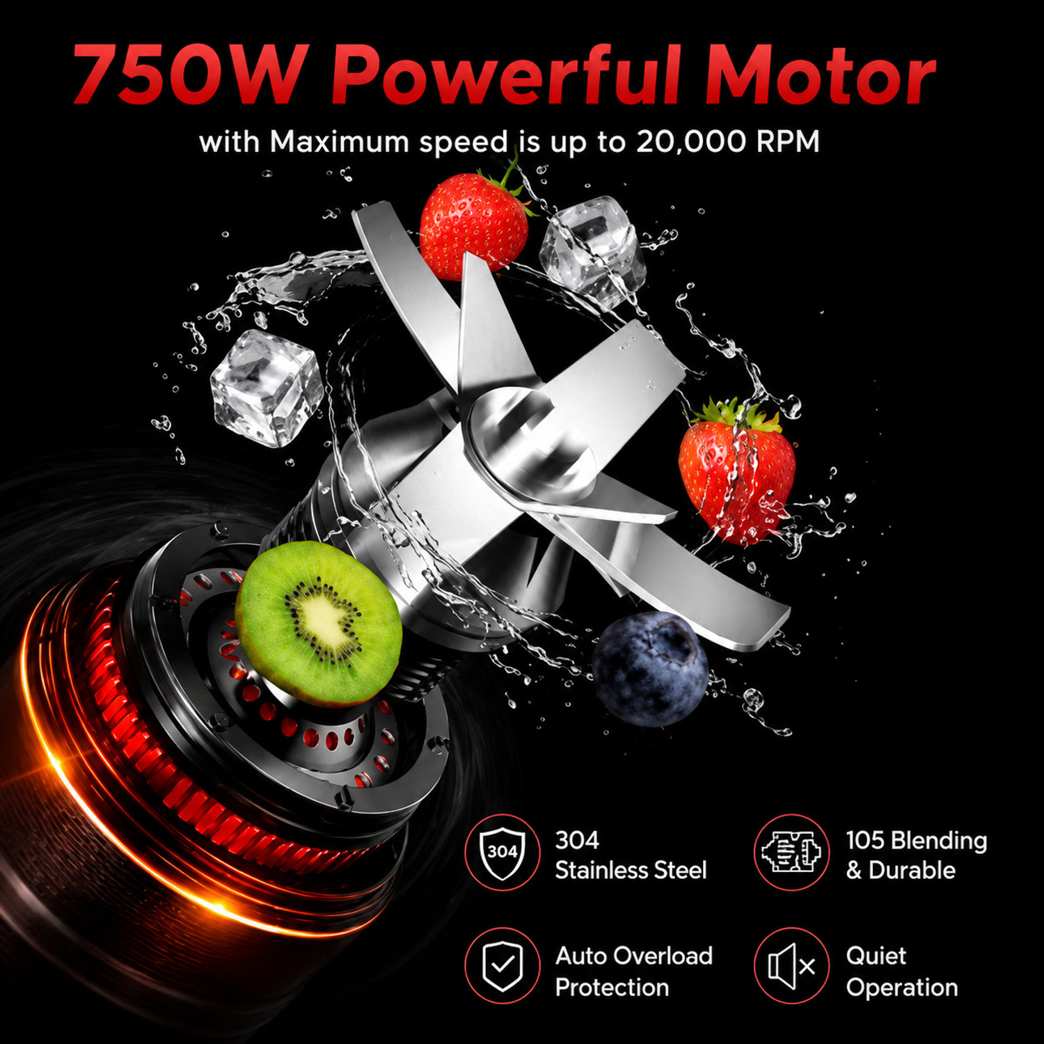 Image of Havok Valuemix 750 W Juicer Mixer Grinder