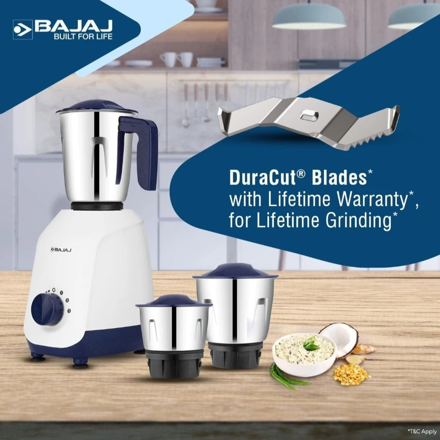 Image of BAJAJ NEW NINJA MIXER GRINDER BUILT FOR LIFE 750 W Mixer Grinder