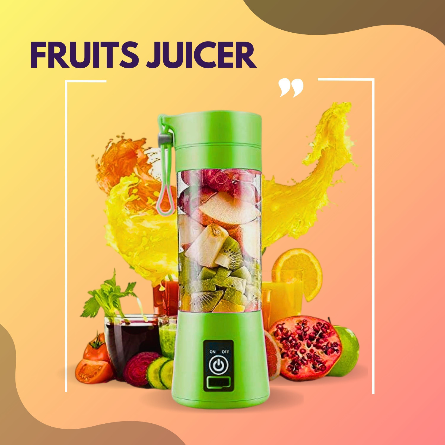 Image of JayGopalTrendz Electric Rechargeable Fruit Juicer Maker Portable USB Mini Juicer ShakerTY452 350 W Juicer Mixer Grinder