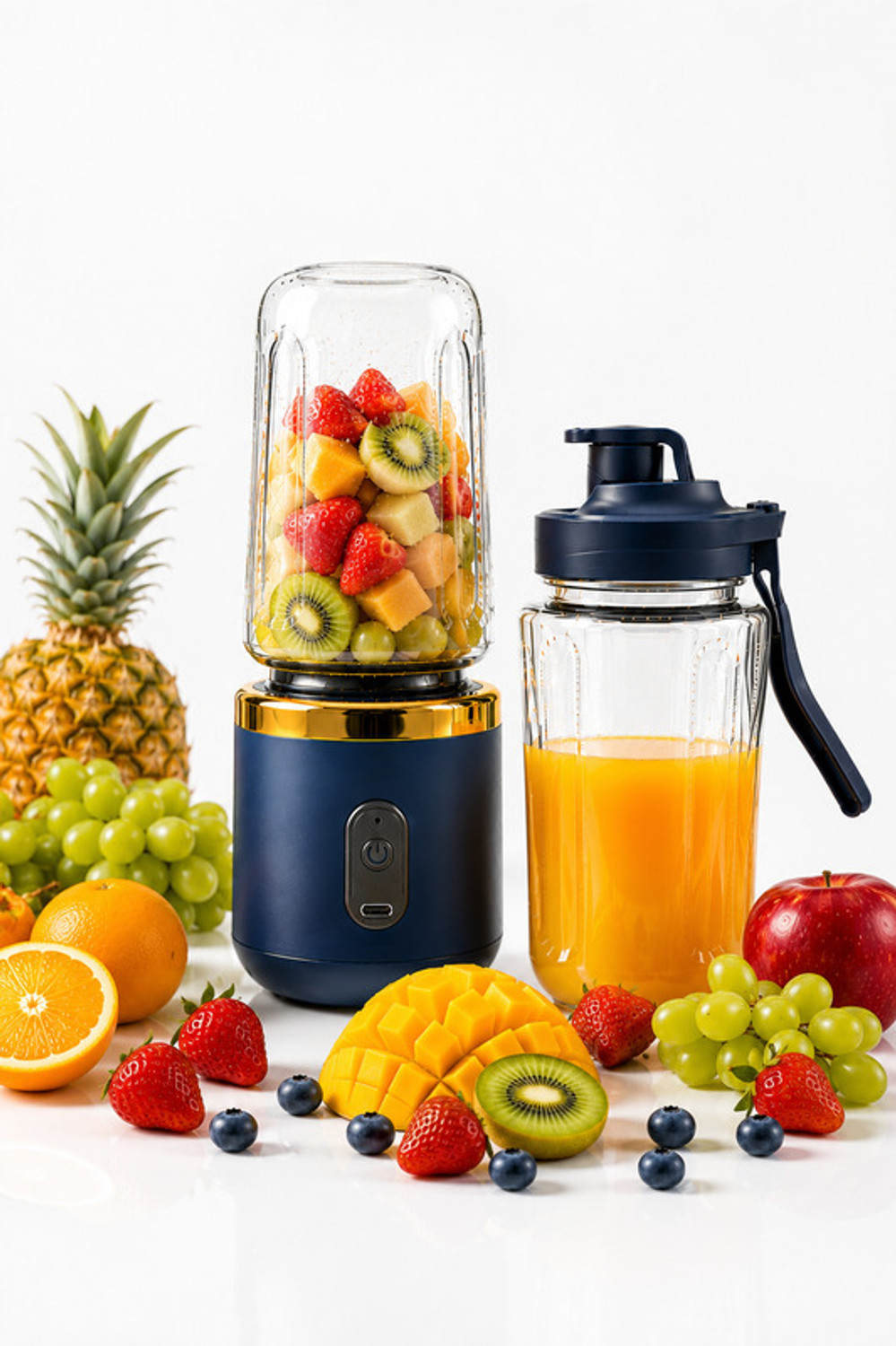 Image of NutriPro Portable Juicer Series PJC-21 Purple 400 W Juicer Mixer Grinder (nw R1 RANUJA JUICER047 | 1 Jar | Blue)