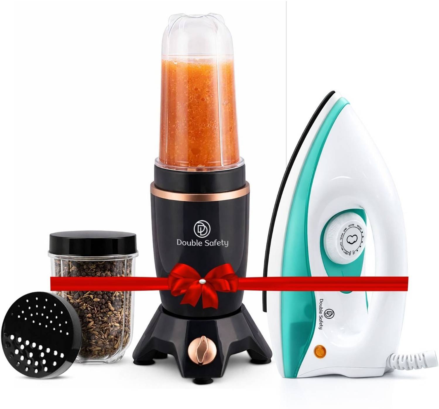 Double Safety Nutri Go Blender Black 500 W Juicer Mixer Grinder — Juicers & Blenders