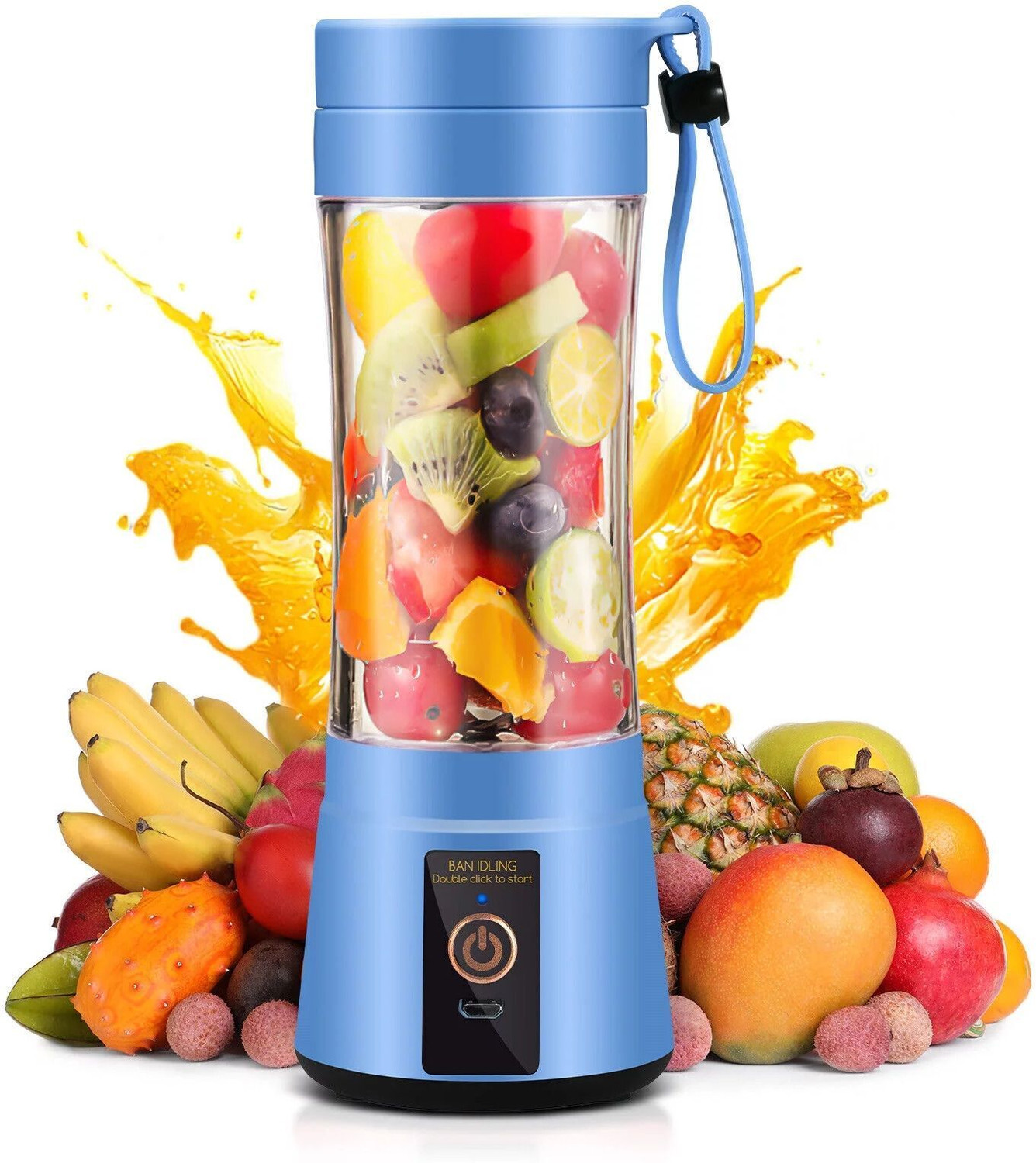 Image of JayGopalTrendz Electric Fruit Juicer Maker USB Rechargeable Mini Juicer Mixer GrinderQJ189 350 W Juicer Mixer Grinder