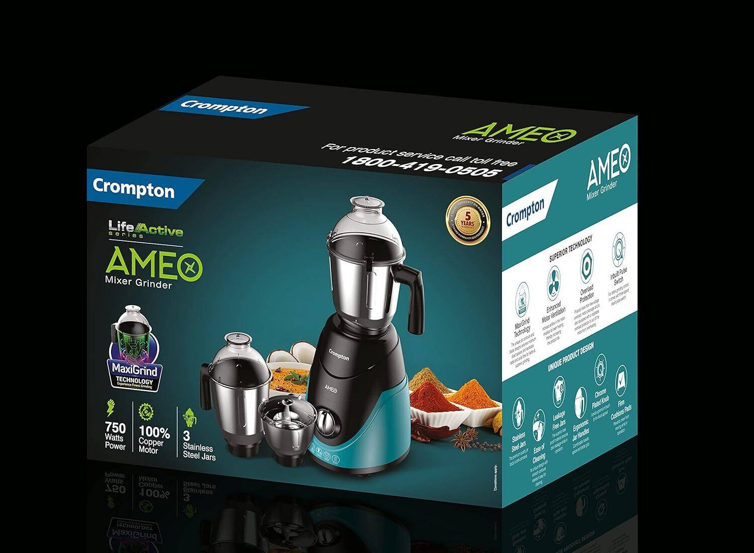 Crompton Ameo 750 W Mixer Grinder - Image 5