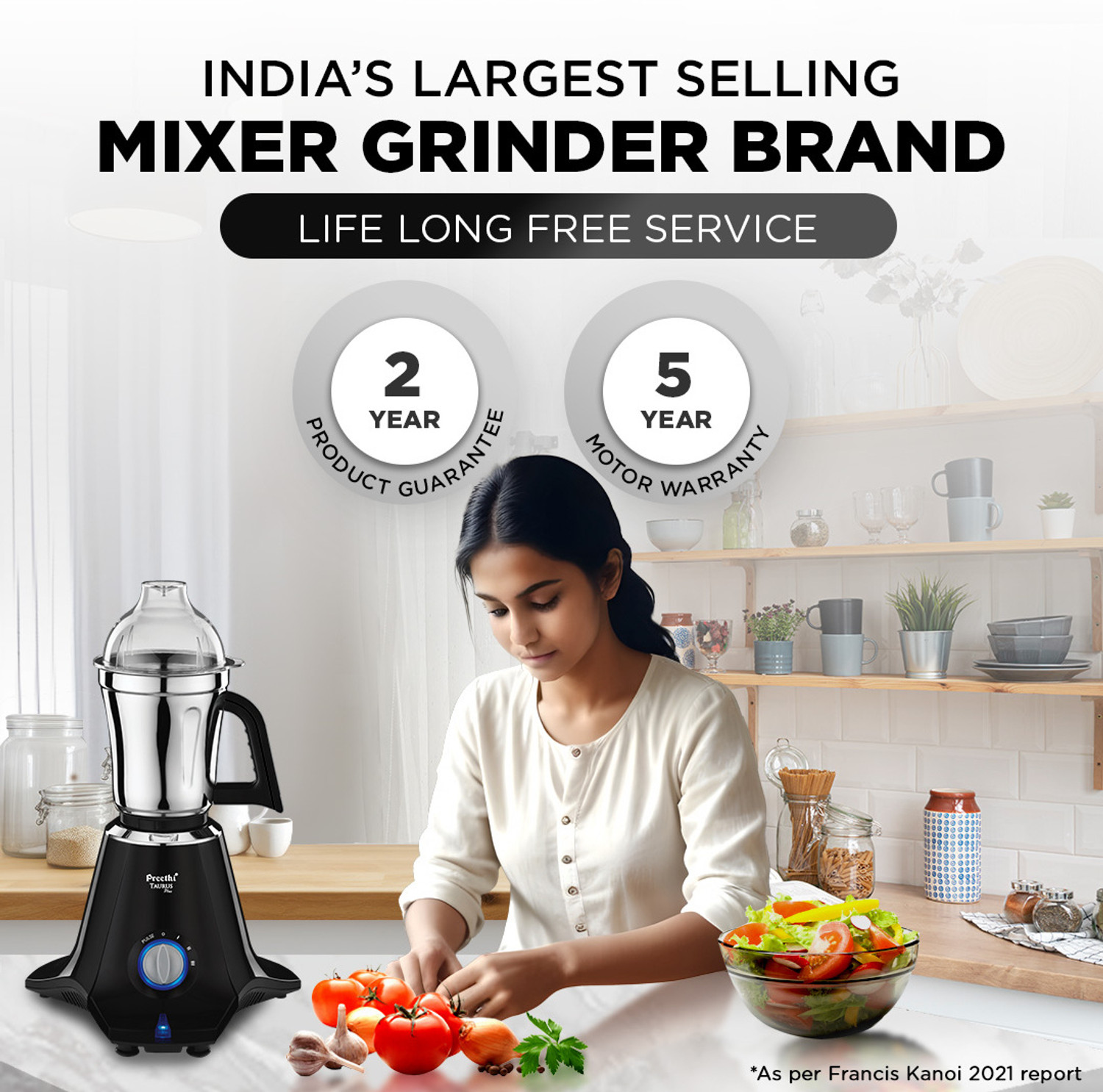 Image of Preethi Taurus 1000 W Mixer Grinder