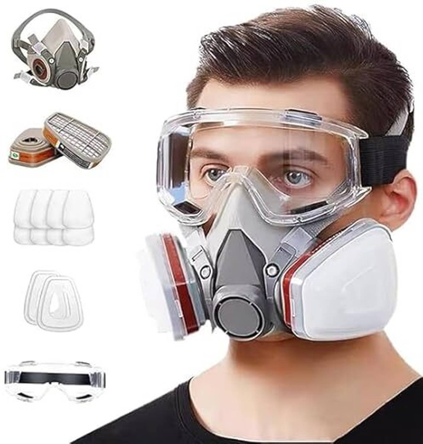 Trending Full Face Respirator Mask with Goggles - Image 1