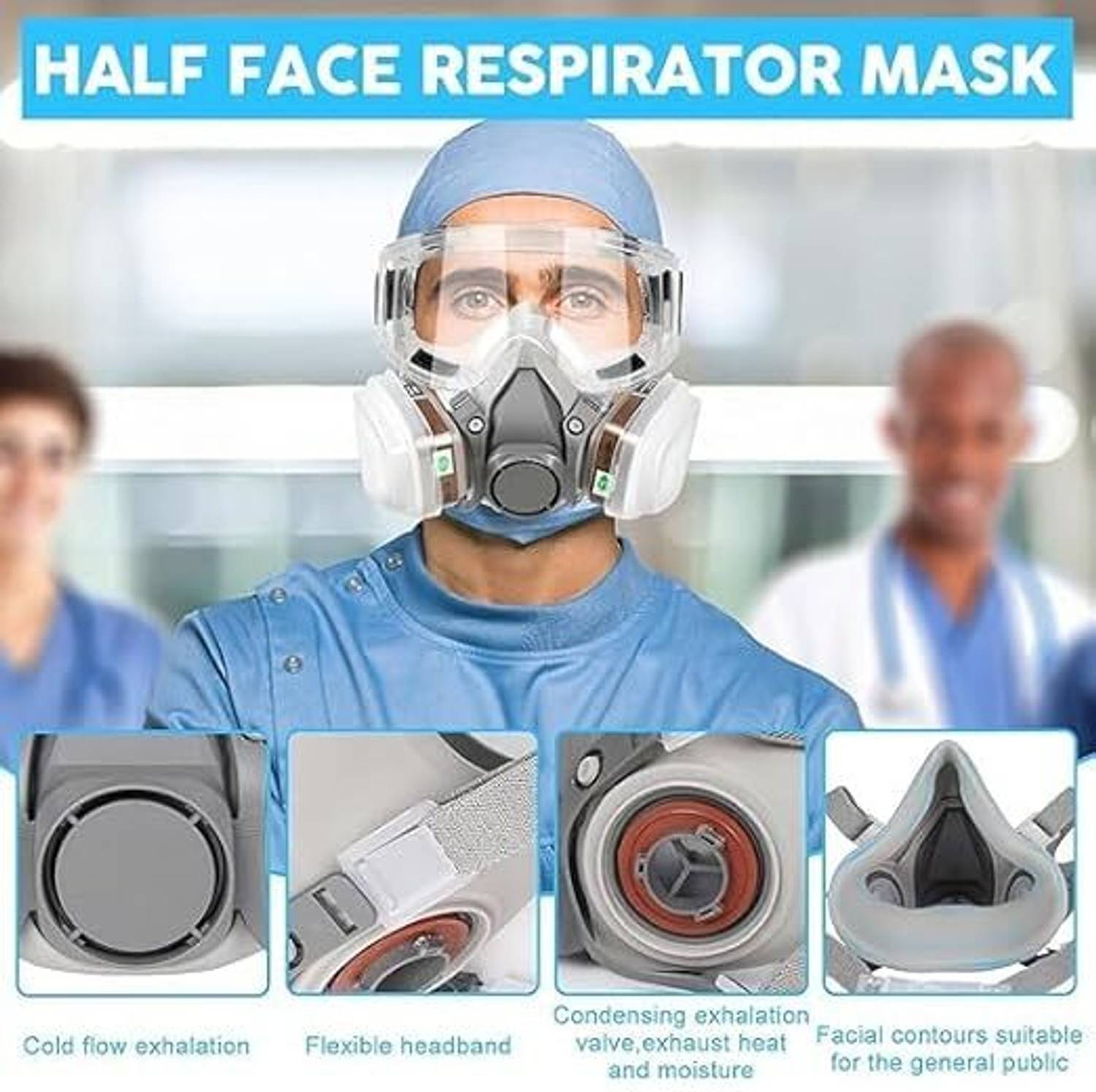 Trending Full Face Respirator Mask with Goggles - Image 3