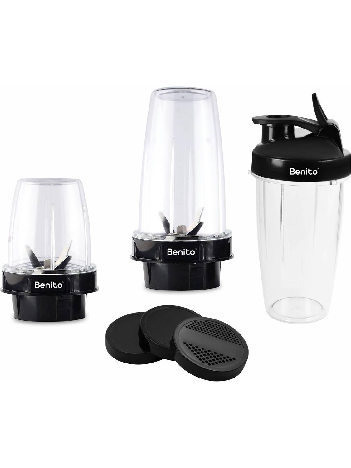 Benito Nutri Bullet Jar Set(500&300ml)with Sipper Bottle-Compatible with Mixer Grinder Mixer Juicer Jar