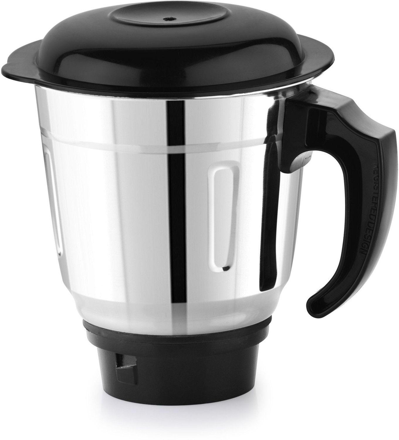 Image of Saimix 120 Gm Steel Black Metal Base Netro Dry Jar-1 Ltr Mixer Juicer Jar