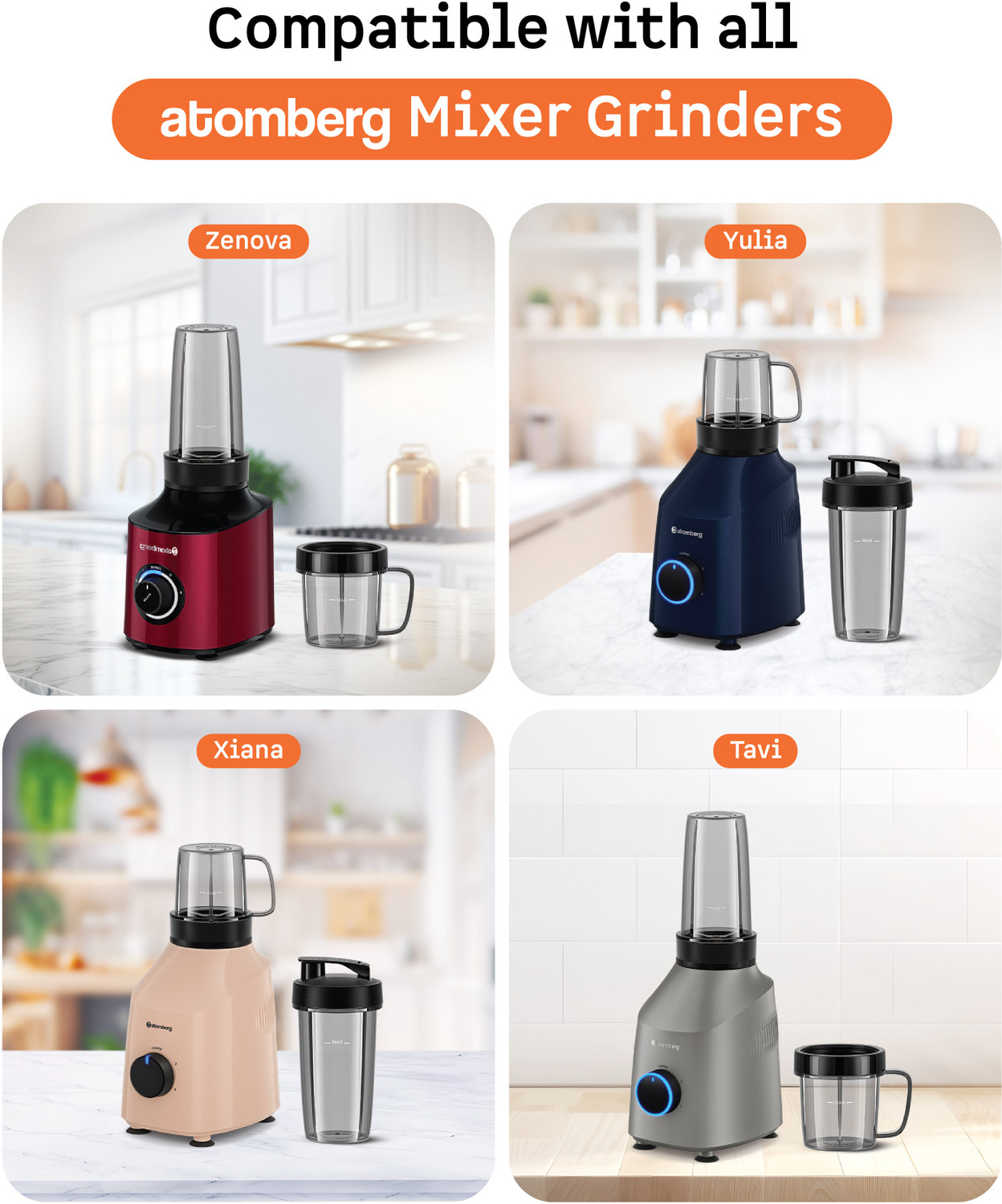 Image of Atomberg Blend&Carry Jar|0.7 Duo Jar|0.4 L Solo Jar|Shake. Sip. Store.| Mixer Juicer Jar