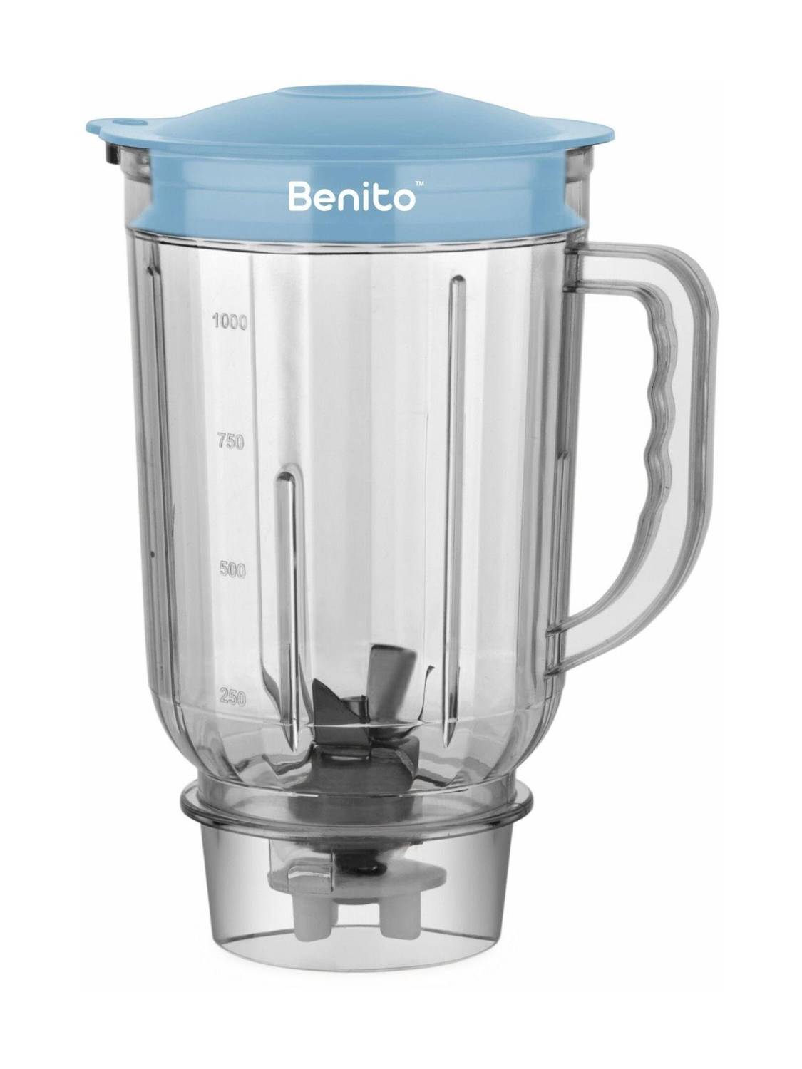 Benito Crystal Juicer Jar 1L – Unbreakable Transparent Polycarbonate with Blade Mixer Juicer Jar