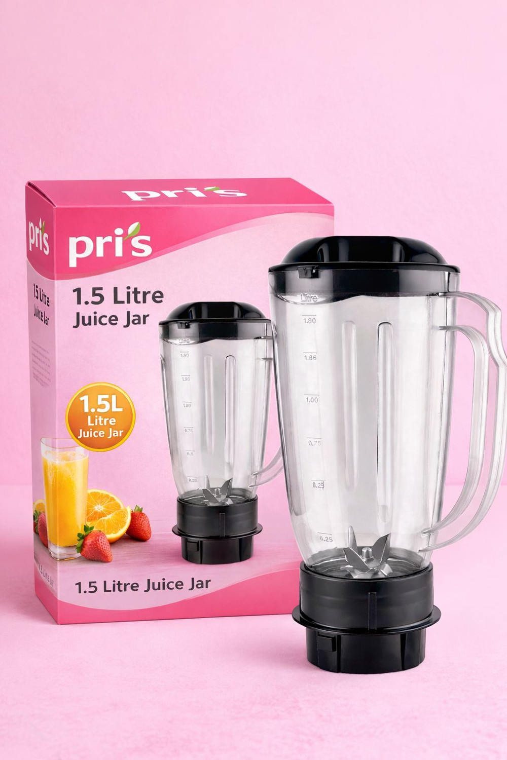 Image of Pri s Heavy-Duty 1.5L Plastic Juicer Jar for Mixer Grinder - Clear Body Mixer Juicer Jar